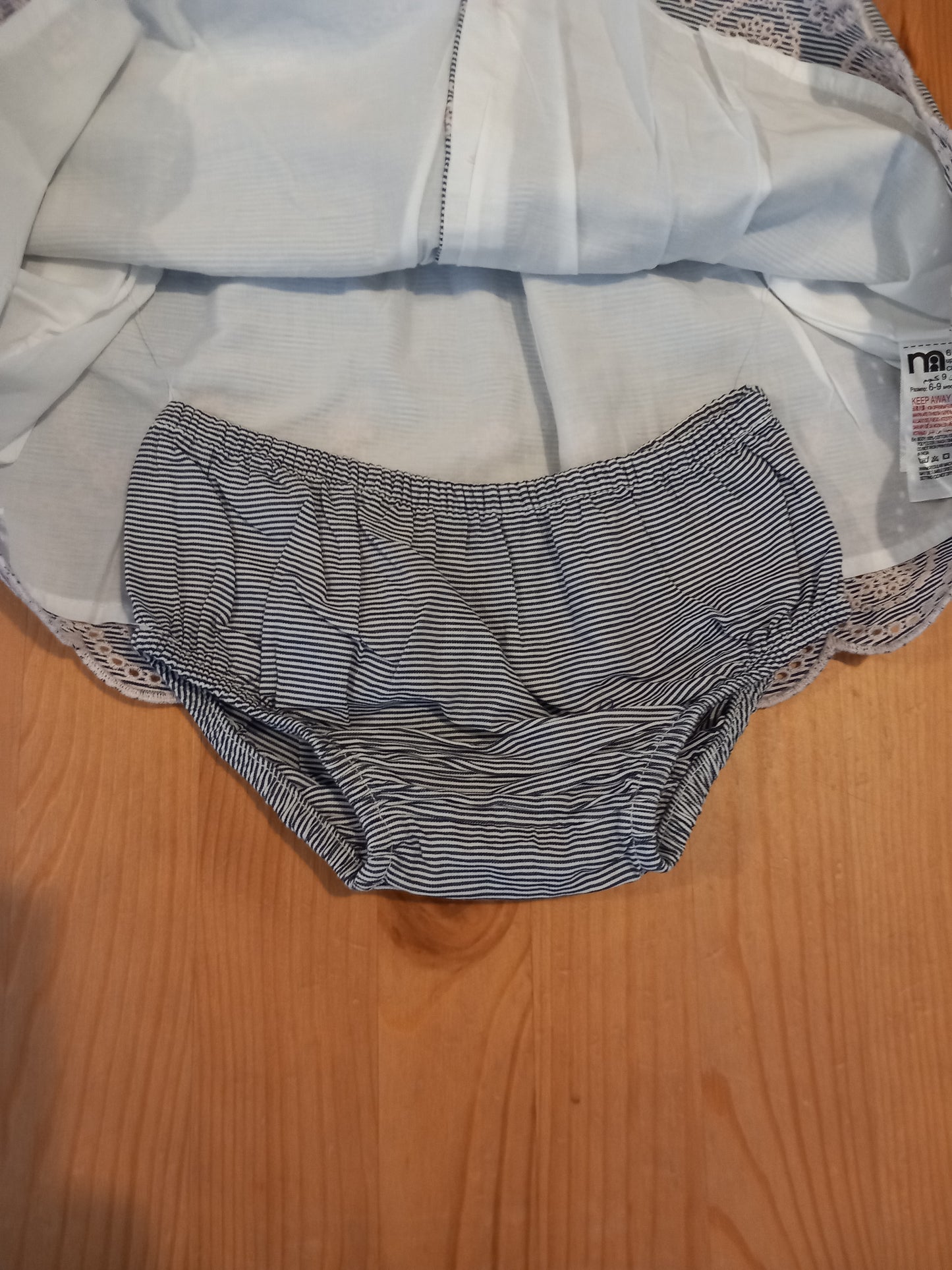 Striped Lined Dress & Nappy Cover (BNWT) - Girls 6-9 months - Mothercare