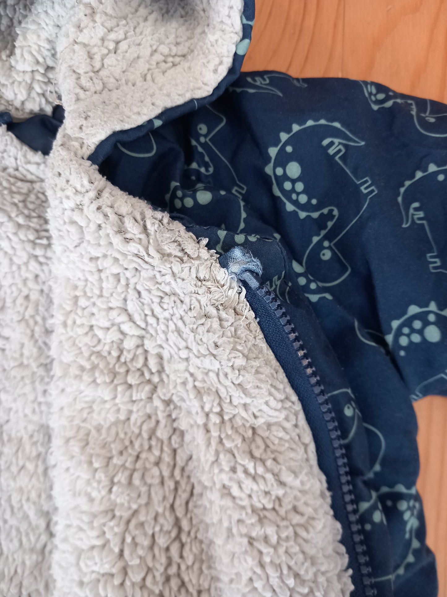 Navy Dinosaurs Coat With Fleecy Lining - Boys 12-18 months - TU