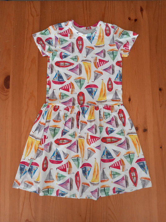 Handmade Boats Summer Dress - Girls 5-6 years - Zack & Ivy Clothing