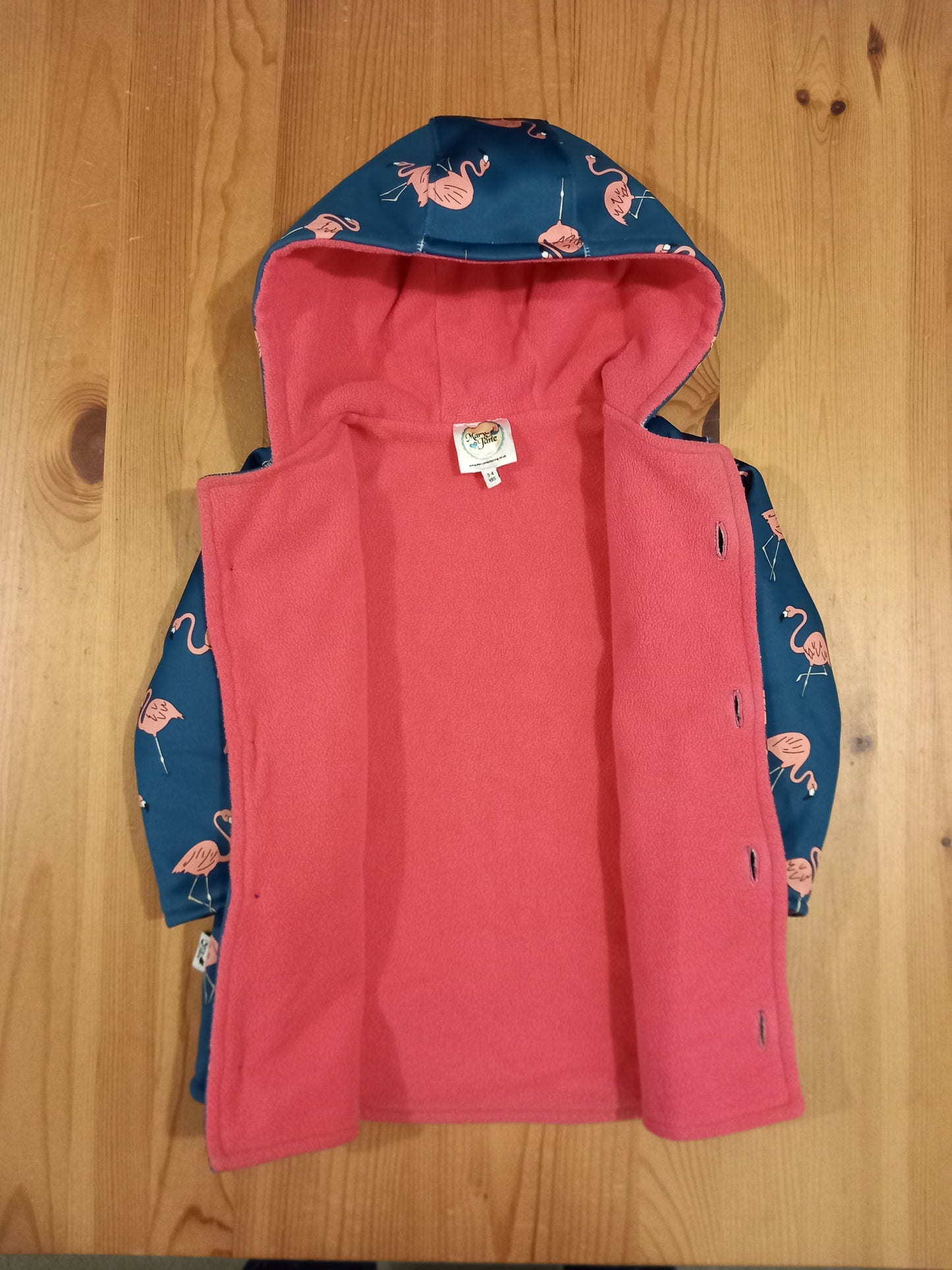 Handmade Flamingos Coat With Fleecy Lining - Girls 3-4 years - Mary Jane Clothing
