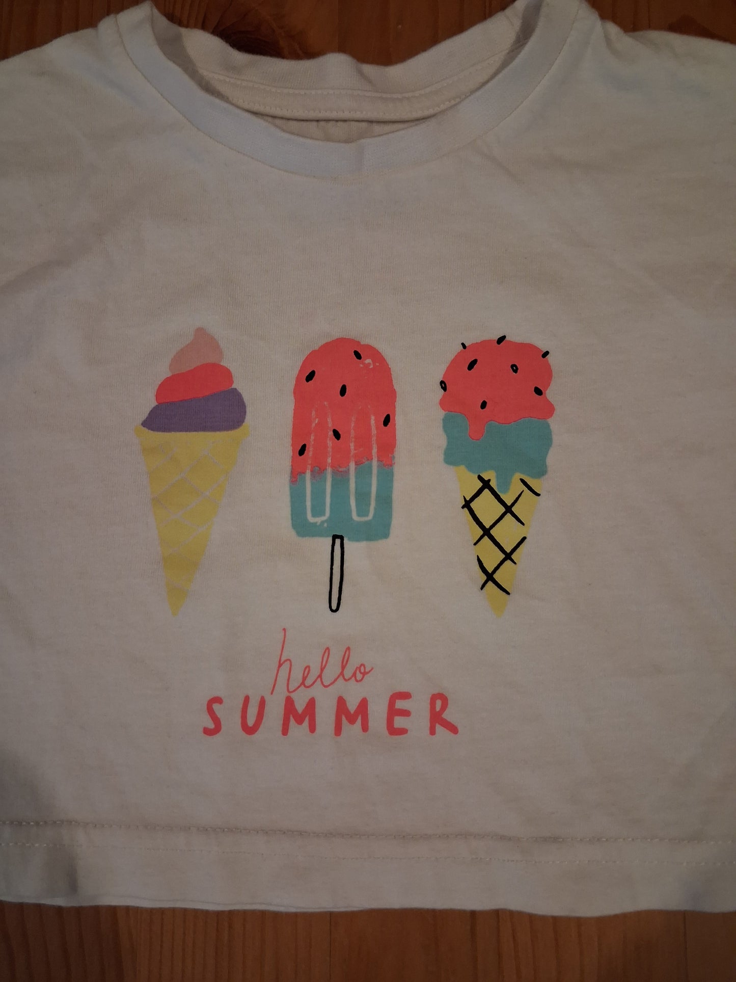 'Hello Summer' Ice Creams Short/Cropped T-Shirt - Girls 18-24 months - Primark