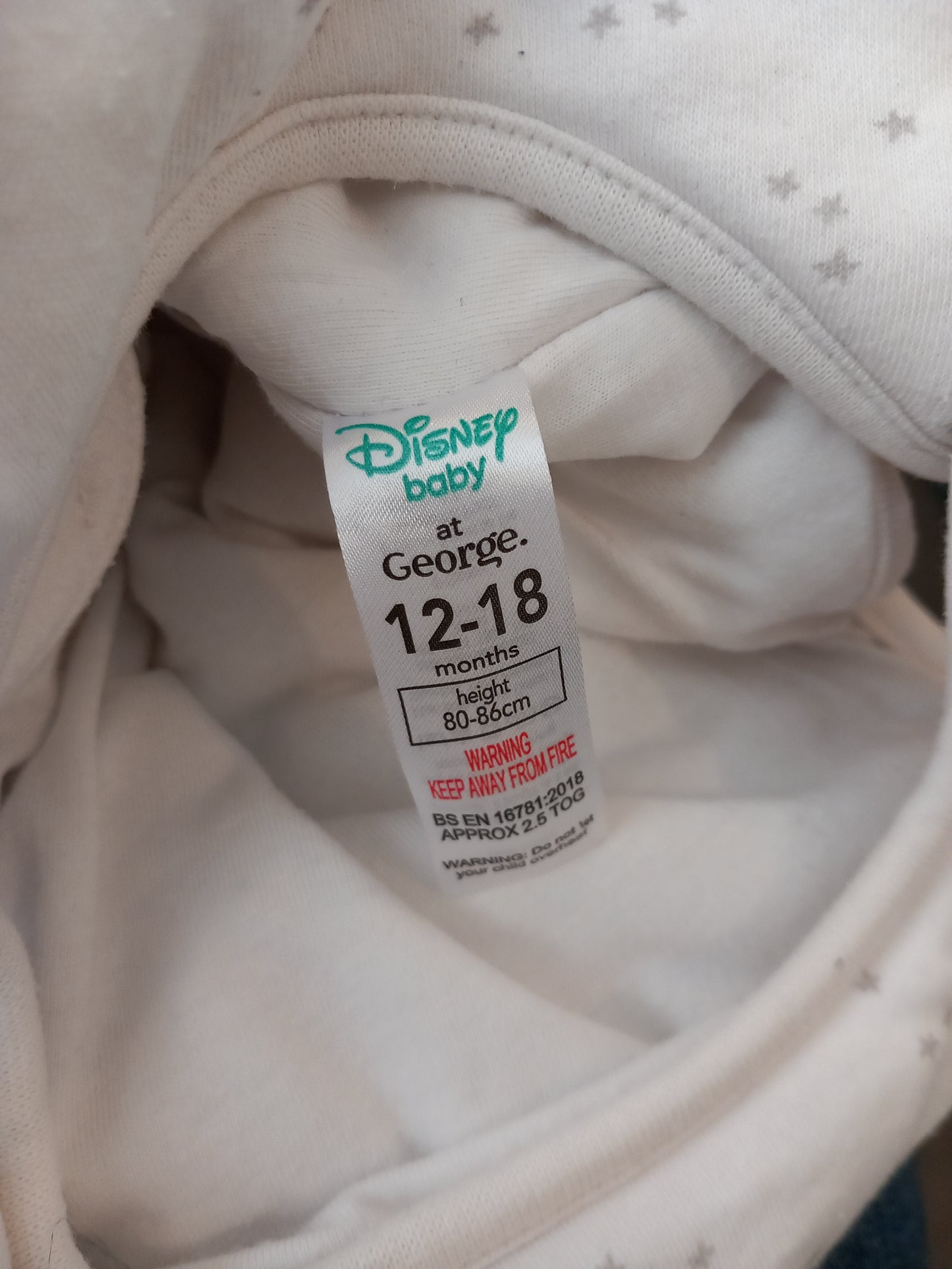 Dumbo 2.5 Tog Sleep Bag - Unisex 12-18 months - Disney Baby at George