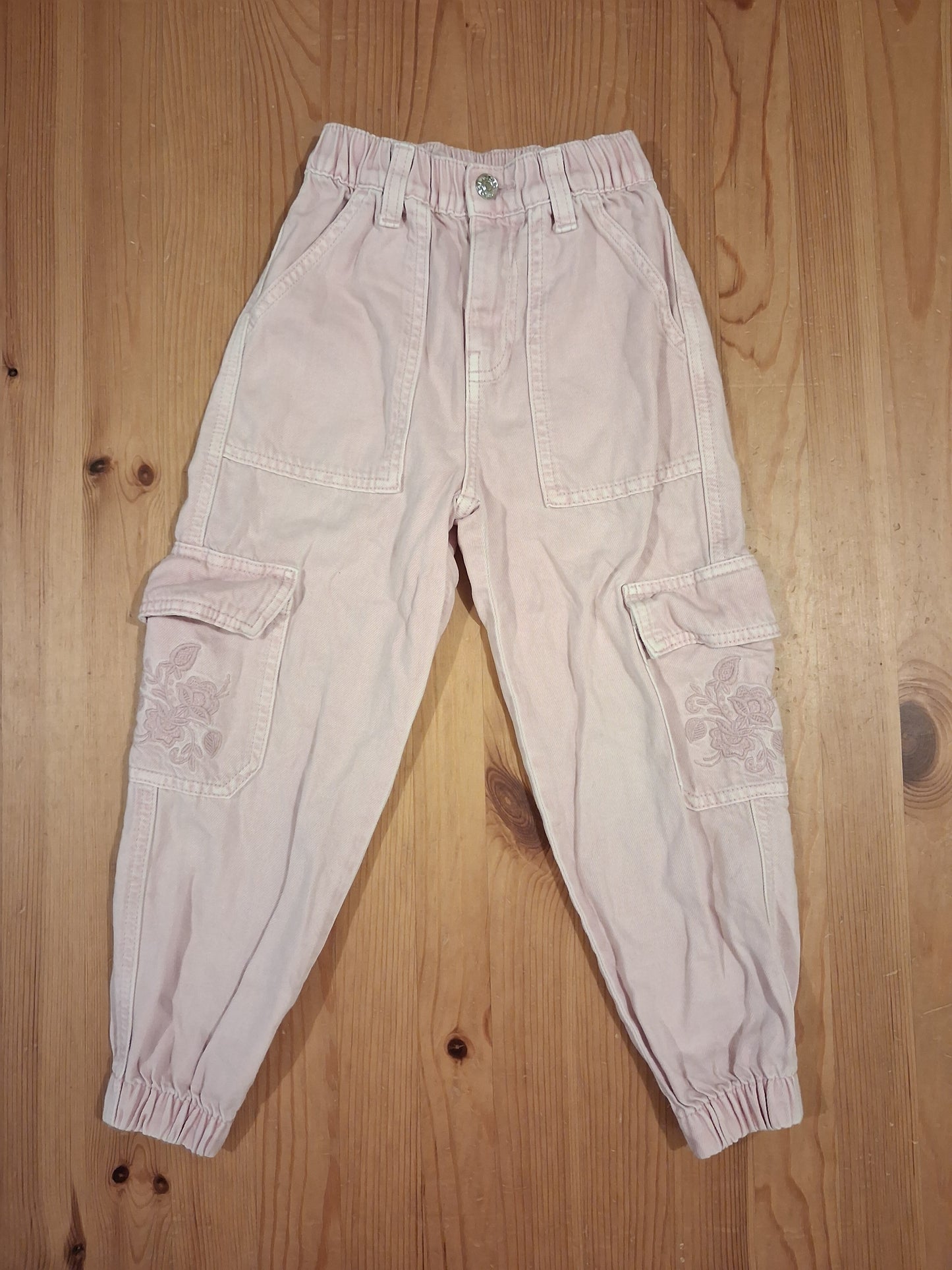 Light Pink Combat Style Trousers With Adjustable Elasticated Waistband - Girls 5-6 years - George