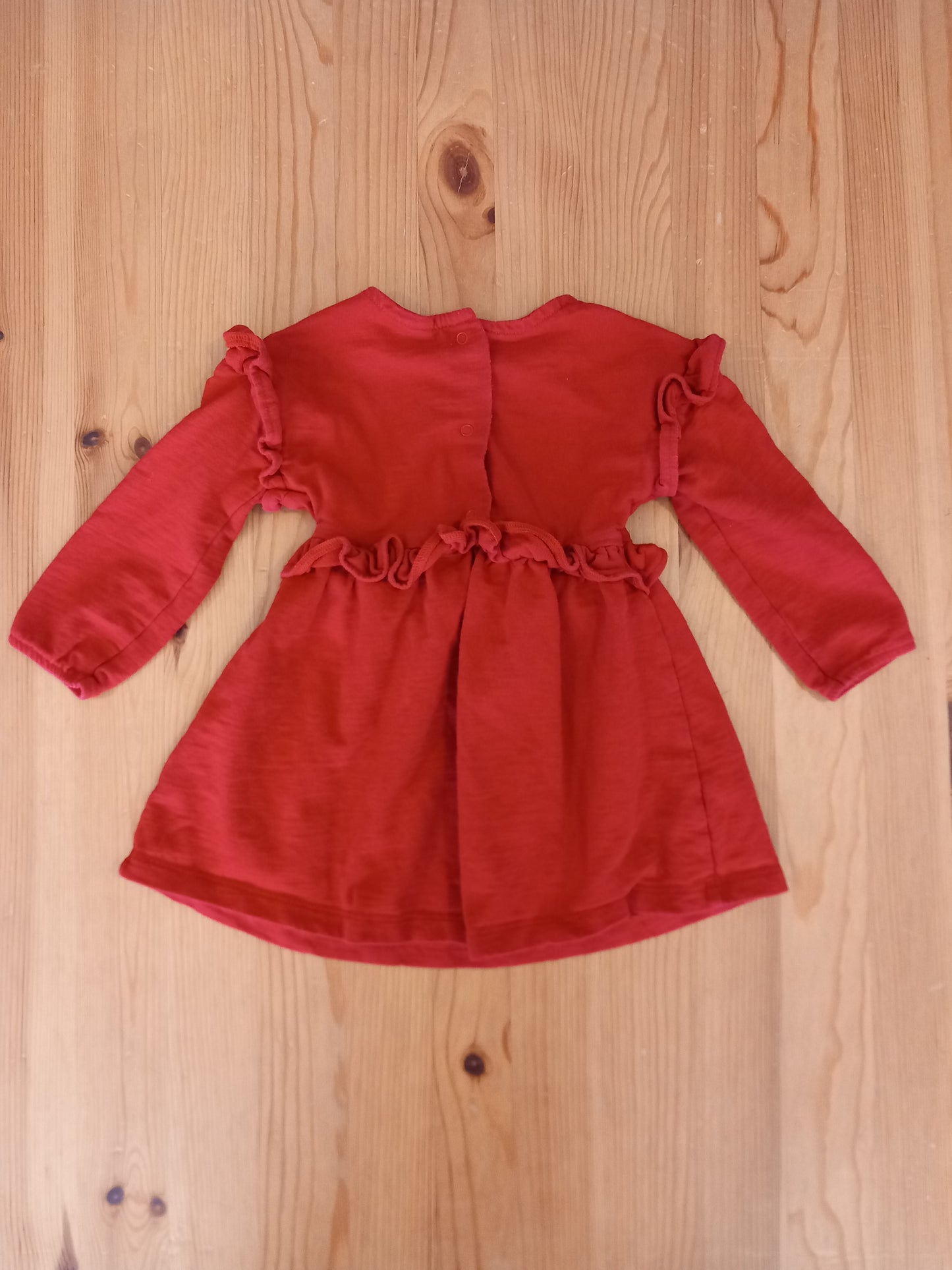 Red Long Sleeve Ruffles Dress - Girls 9-12 months - Next