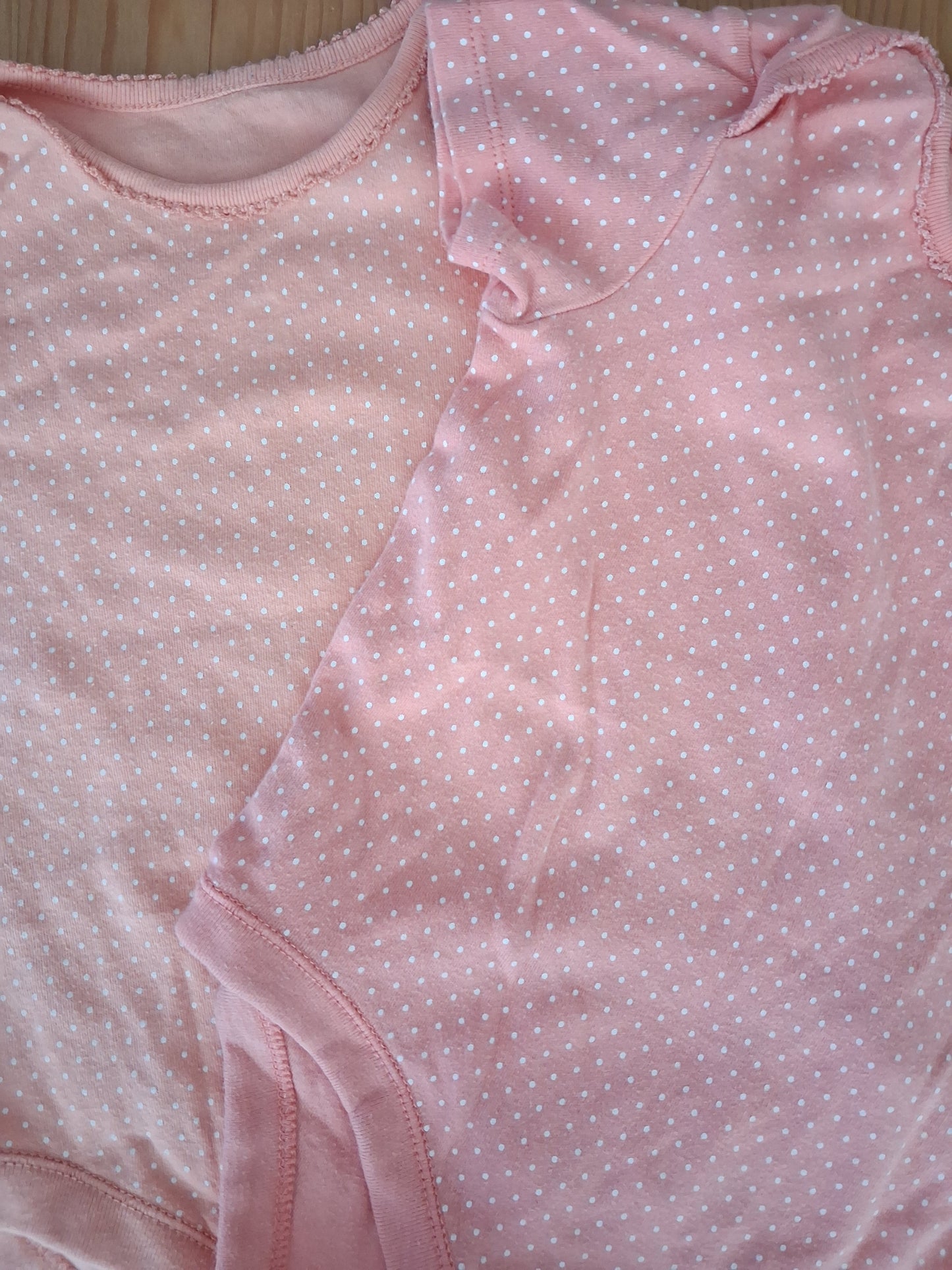 2 x Spotty Short Sleeve Bodysuits (Pink & Peach) - Girls 18-24 months - F&F