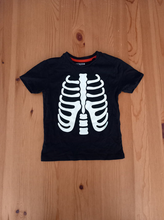 Black Glow In The Dark Skeleton T-Shirt - Boys 2-3 years - Home Bargains