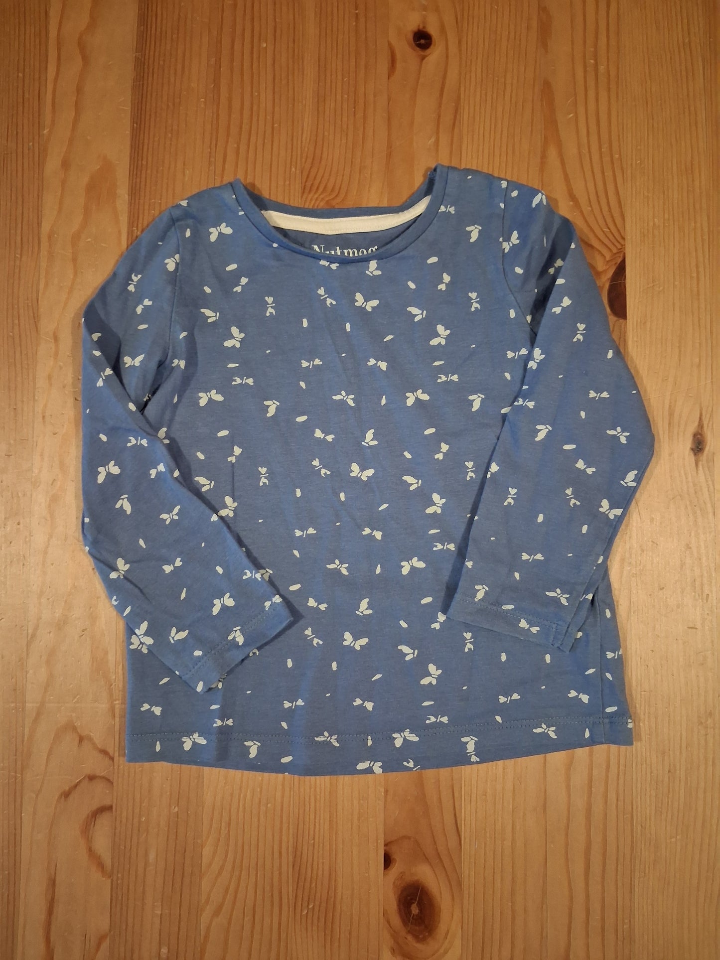 Butterflies Long Sleeve Top - Girls 2-3 years - Nutmeg