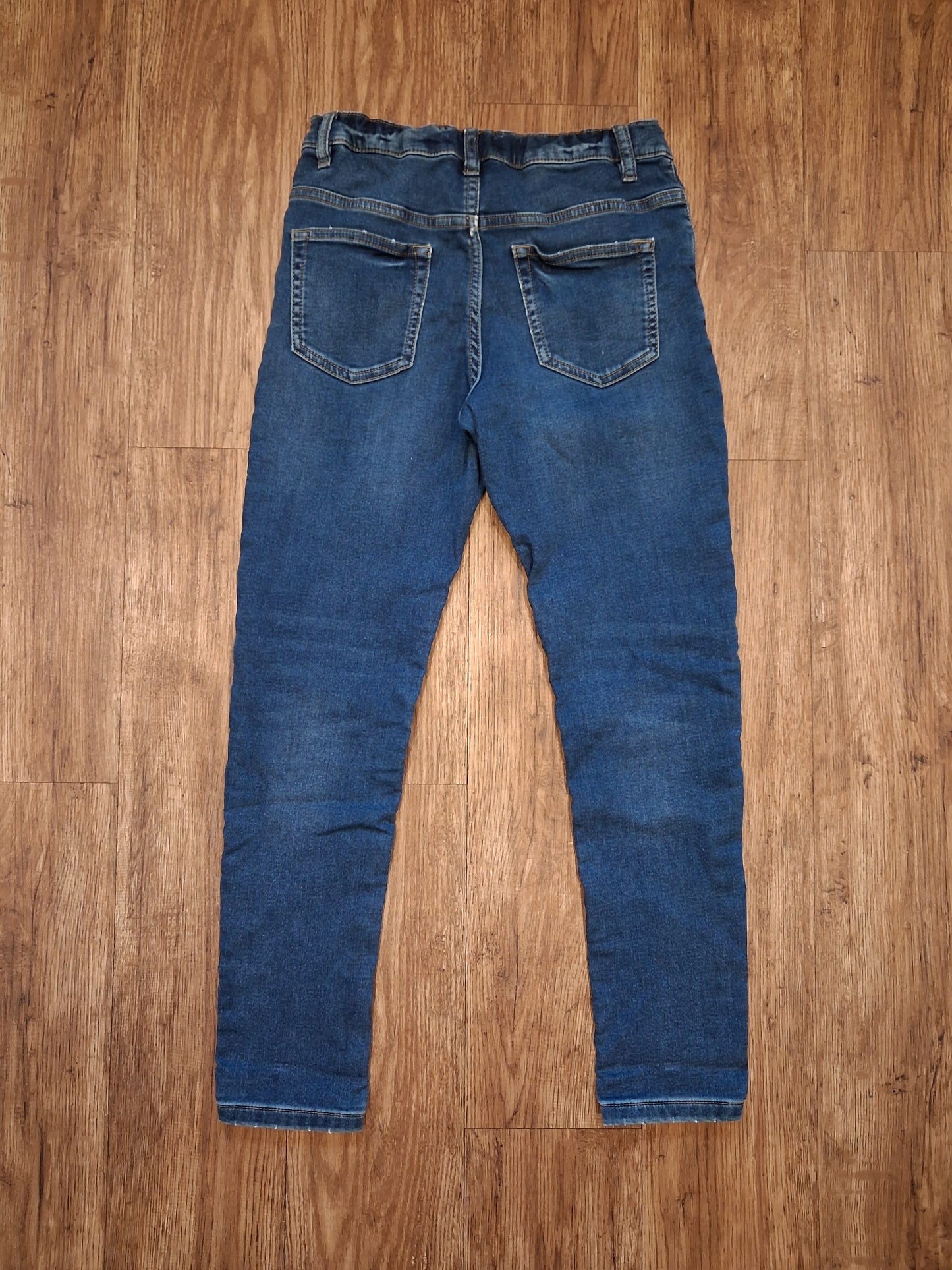 Distressed Look Jeans With Adjustable Waistband - Girls 11-12 years - M&S