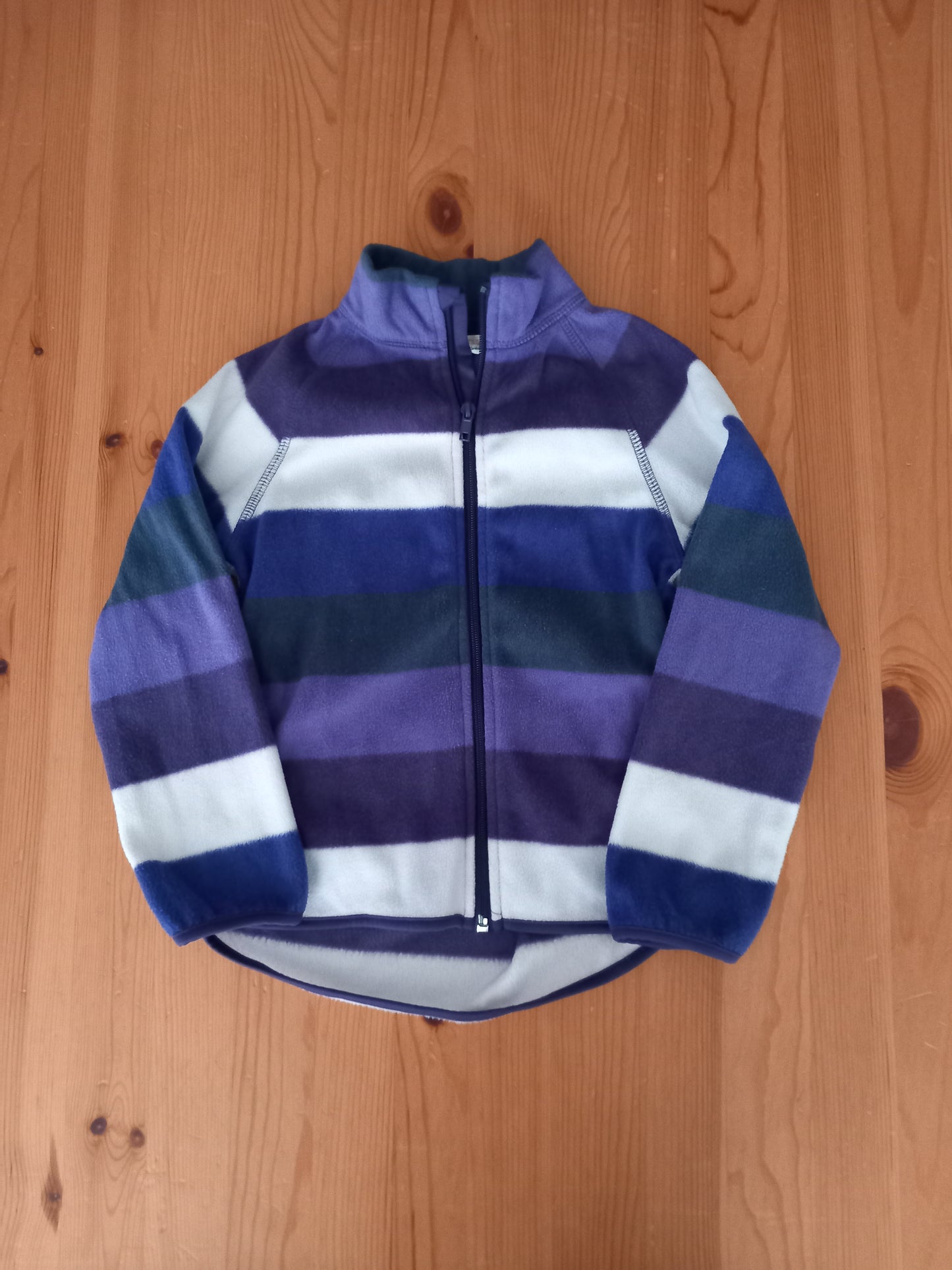 Striped Zipped Fleece Jumper With Thumb Holes - Girls 4-6 years - H&M