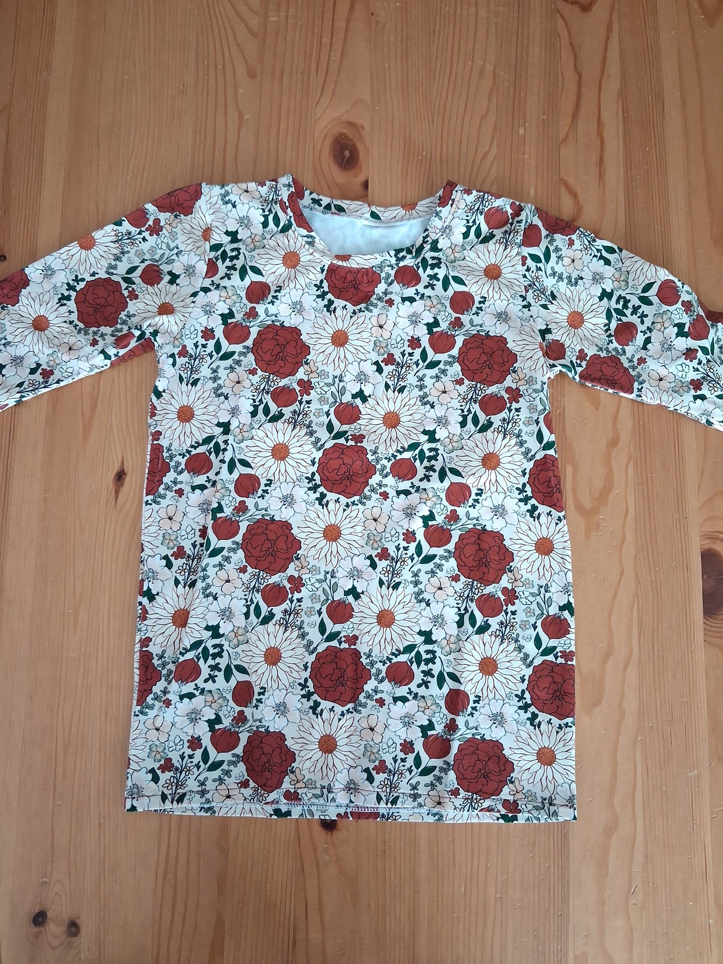 Handmade Floral Long Sleeve Tunic Style Top - Girls 7 years - Zack & Ivy Clothing Co.