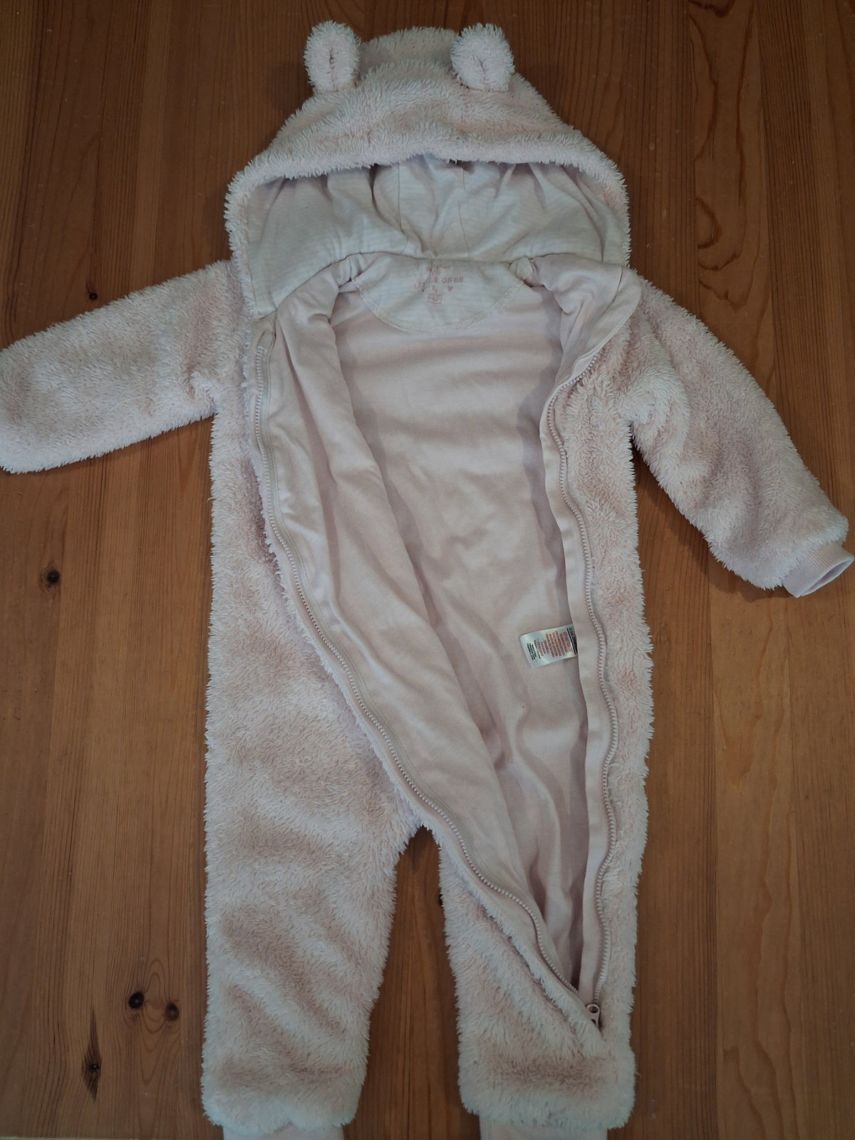 Light Pink Furry Pramsuit - Girls 12-18 months - F&F