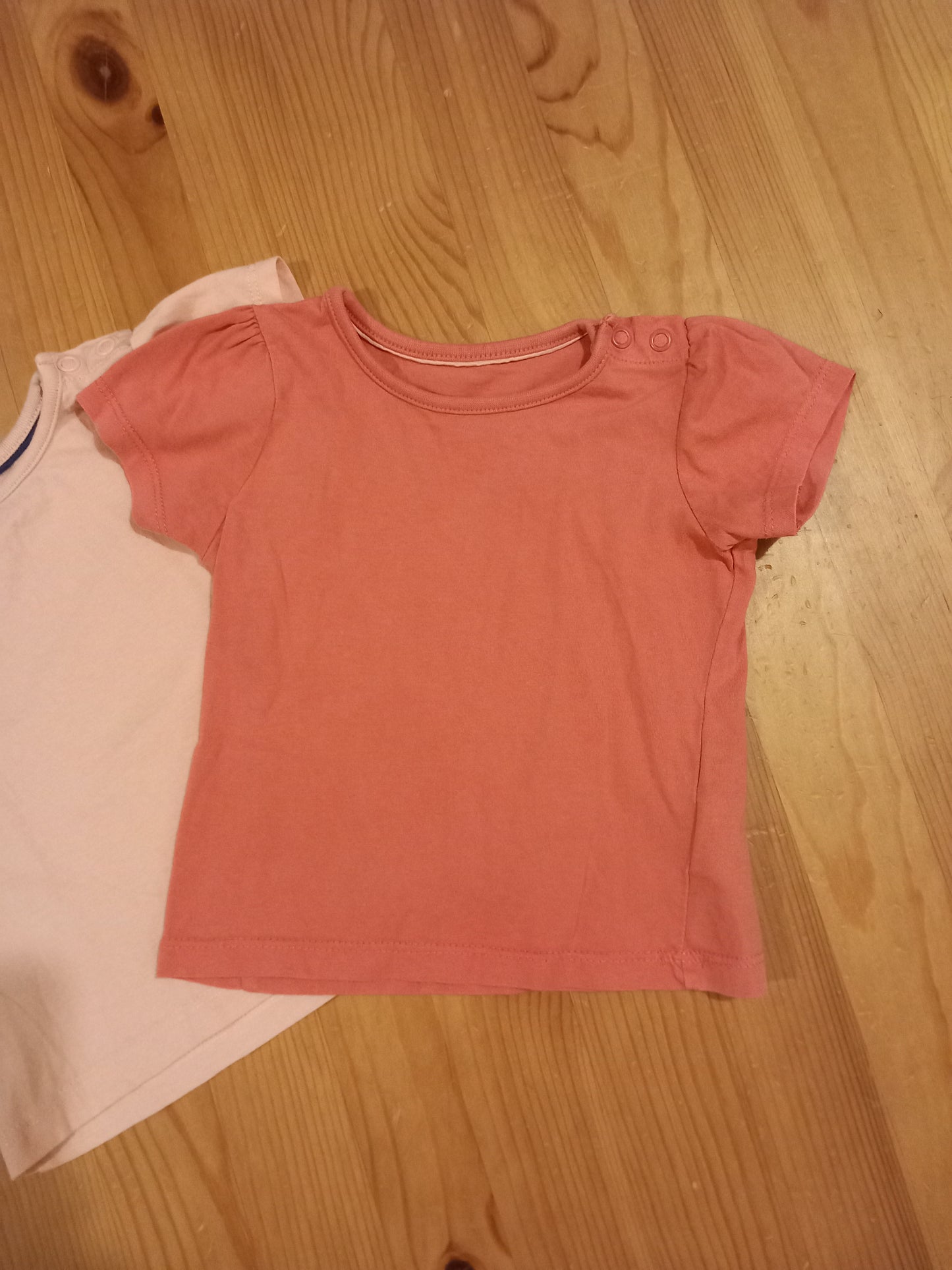 2 x Pink T-Shirts - Girls 6-9 months - Mothercare