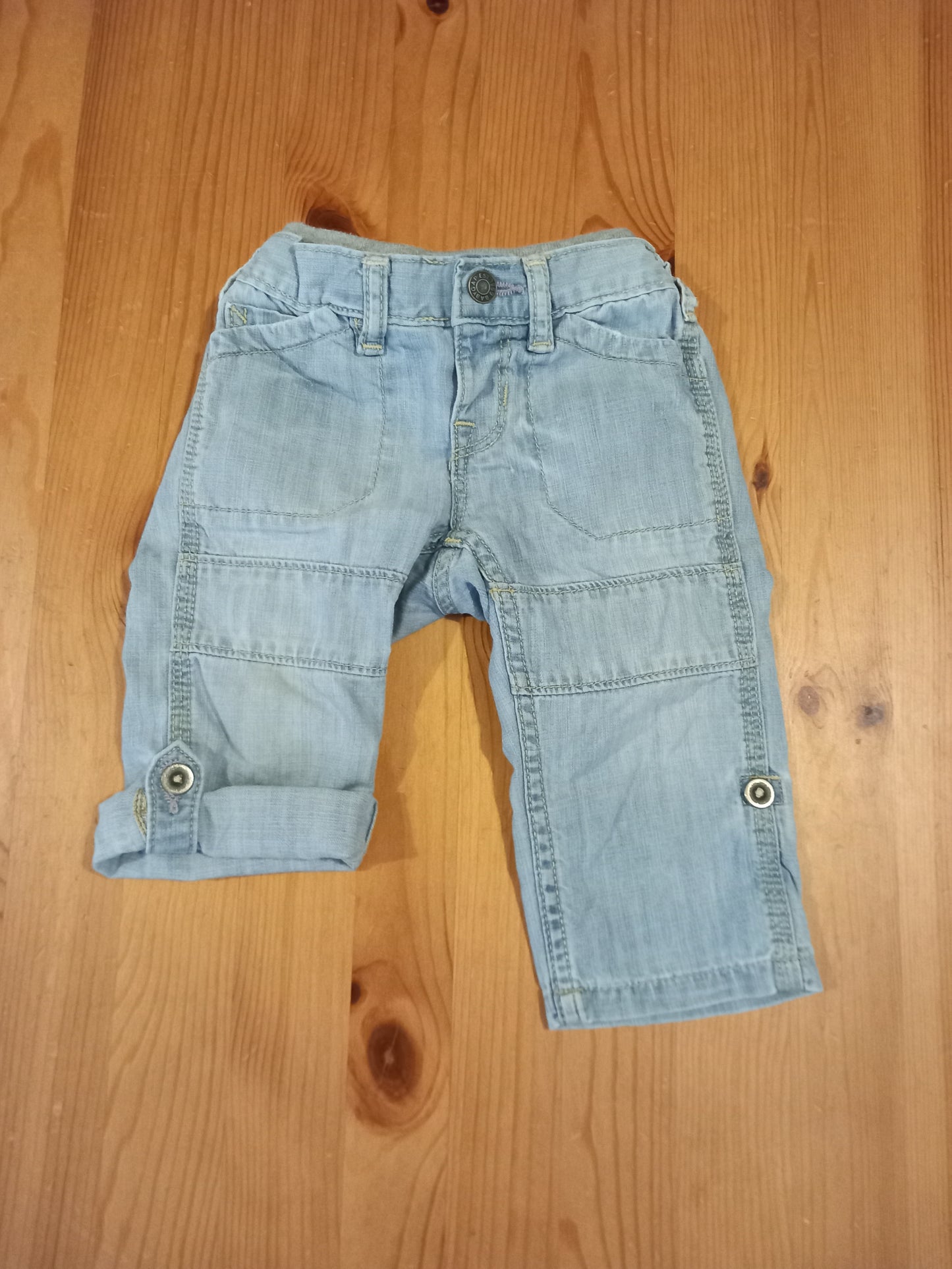 Light Denim Distressed Look Jeans With Elasticated Waistband - Boys 12-18 months - BabyGap