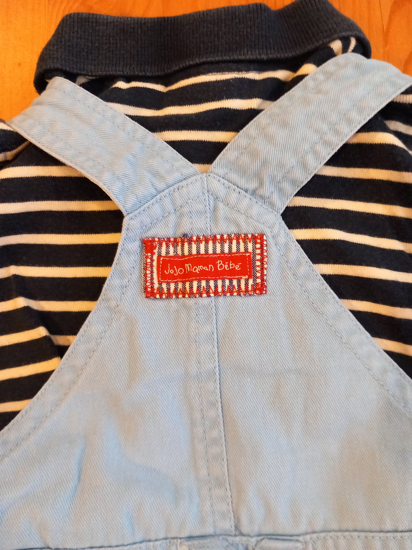 Shorts Dungarees & Striped Polo Shirt Style Bodysuit Set - Boys 0-3 months - JoJo Maman Bébé