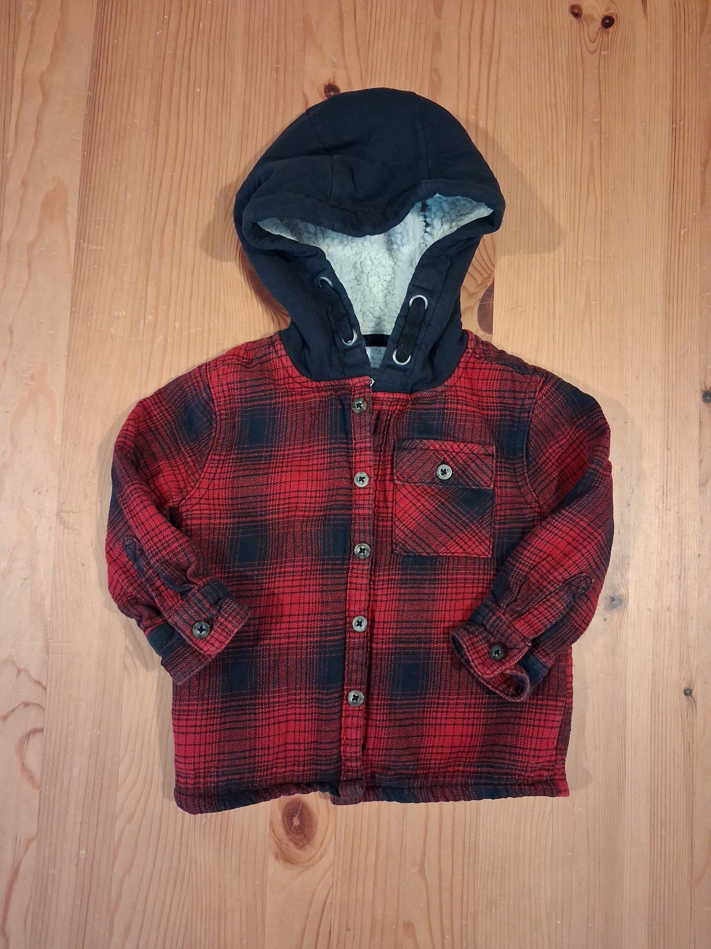 Hooded Lumberjack Style Fleece Lined Jacket - Boys 12-18 months - F&F