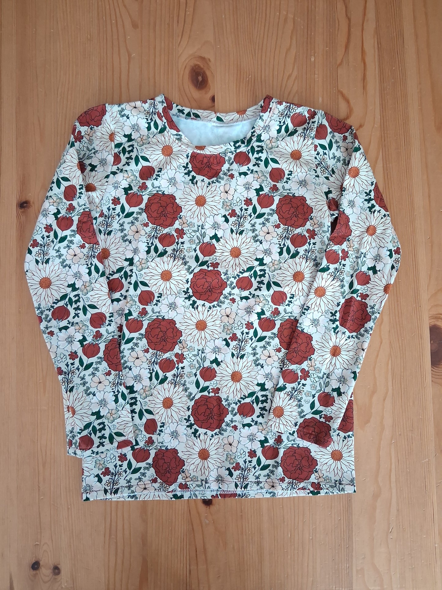Handmade Floral Long Sleeve Tunic Style Top - Girls 7 years - Zack & Ivy Clothing Co.