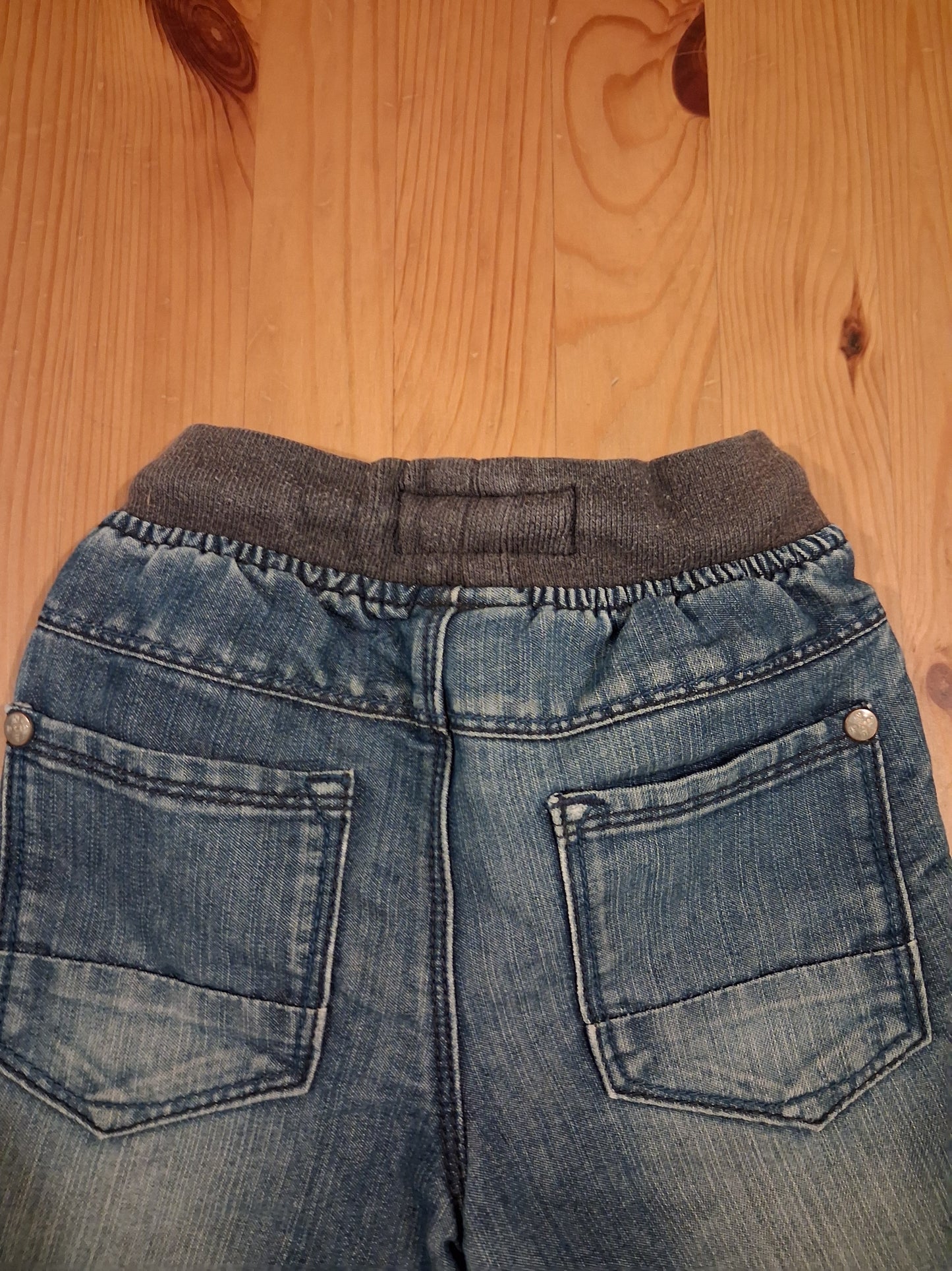 Distressed Look Denim Shorts With Elasticated Drawstring Waistband - Boys 18-24 months - Next