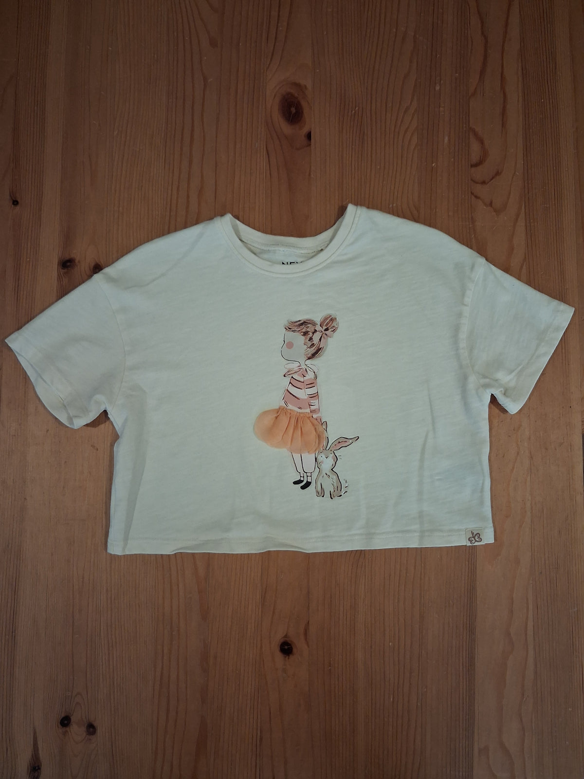 Oversized Cropped/Shorter Length Rabbit & Tutu T-Shirt - Girls 3-4 years - Next