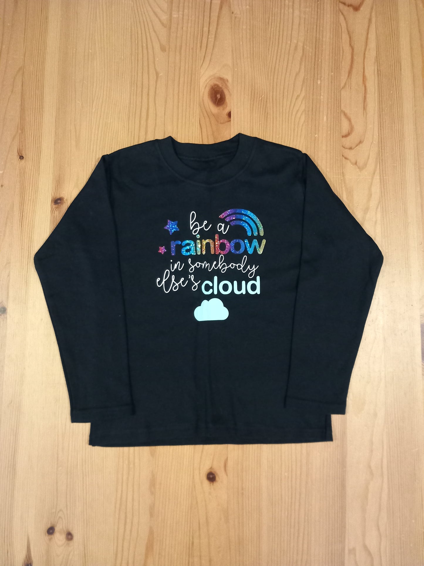 Black Rainbow Long Sleeve Top - Girls 3-4 years - Brand unknown