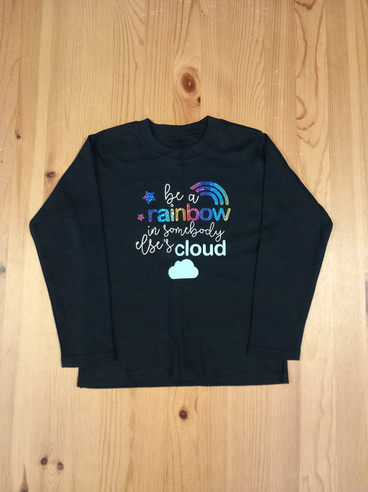 Black Rainbow Long Sleeve Top - Girls 3-4 years - Brand unknown