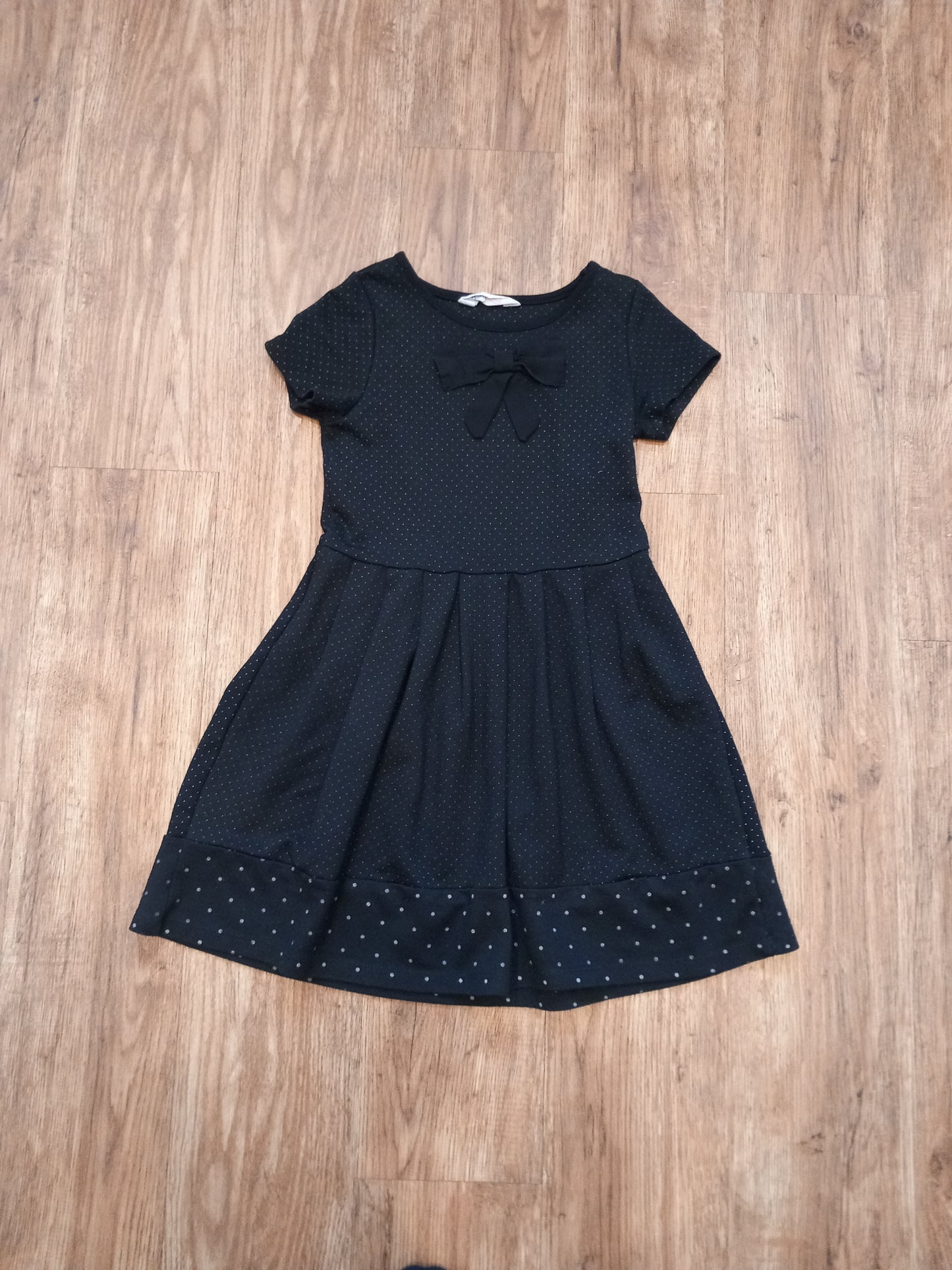 Black Spotty Bow Dress - Girls 6-8 years - H&M