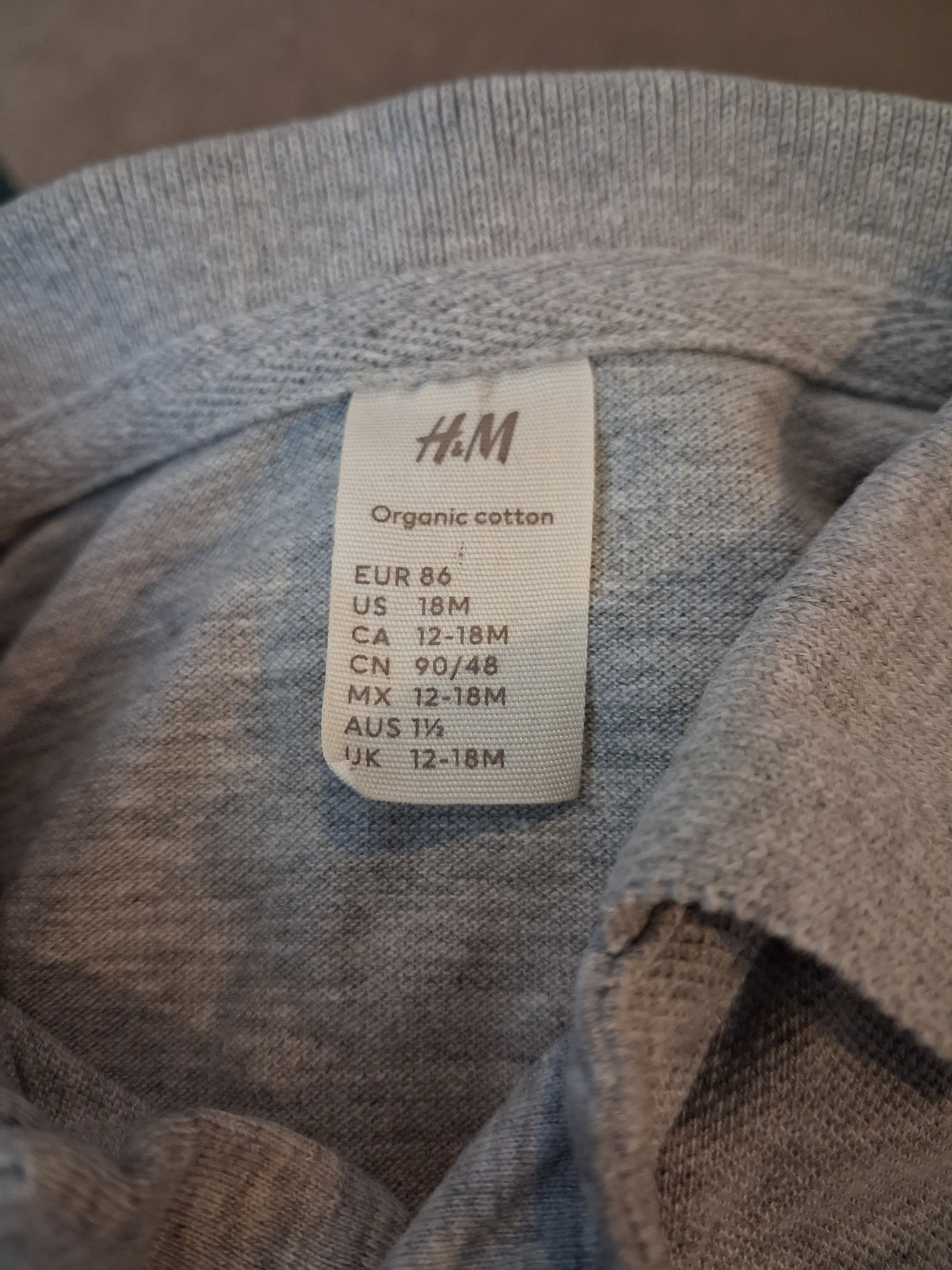 Grey Long Sleeve Polo Top - Boys 12-18 months - H&M