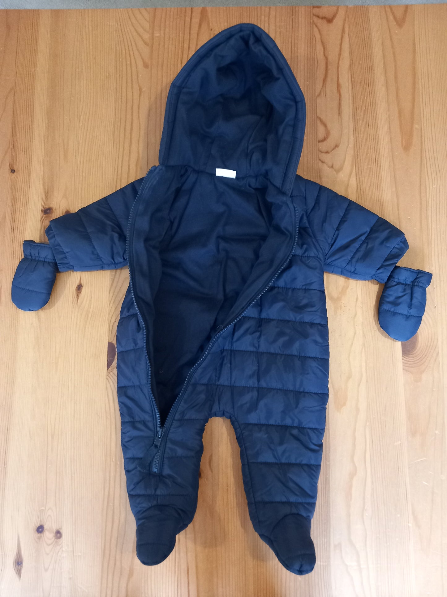 Navy Pramsuit With Detachable Mittens - Boys up to 3 months - Next