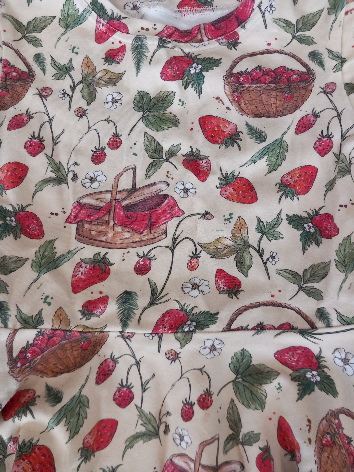 Handmade Strawberries Dress - Girls 5-6 years - Little Stitch & Me