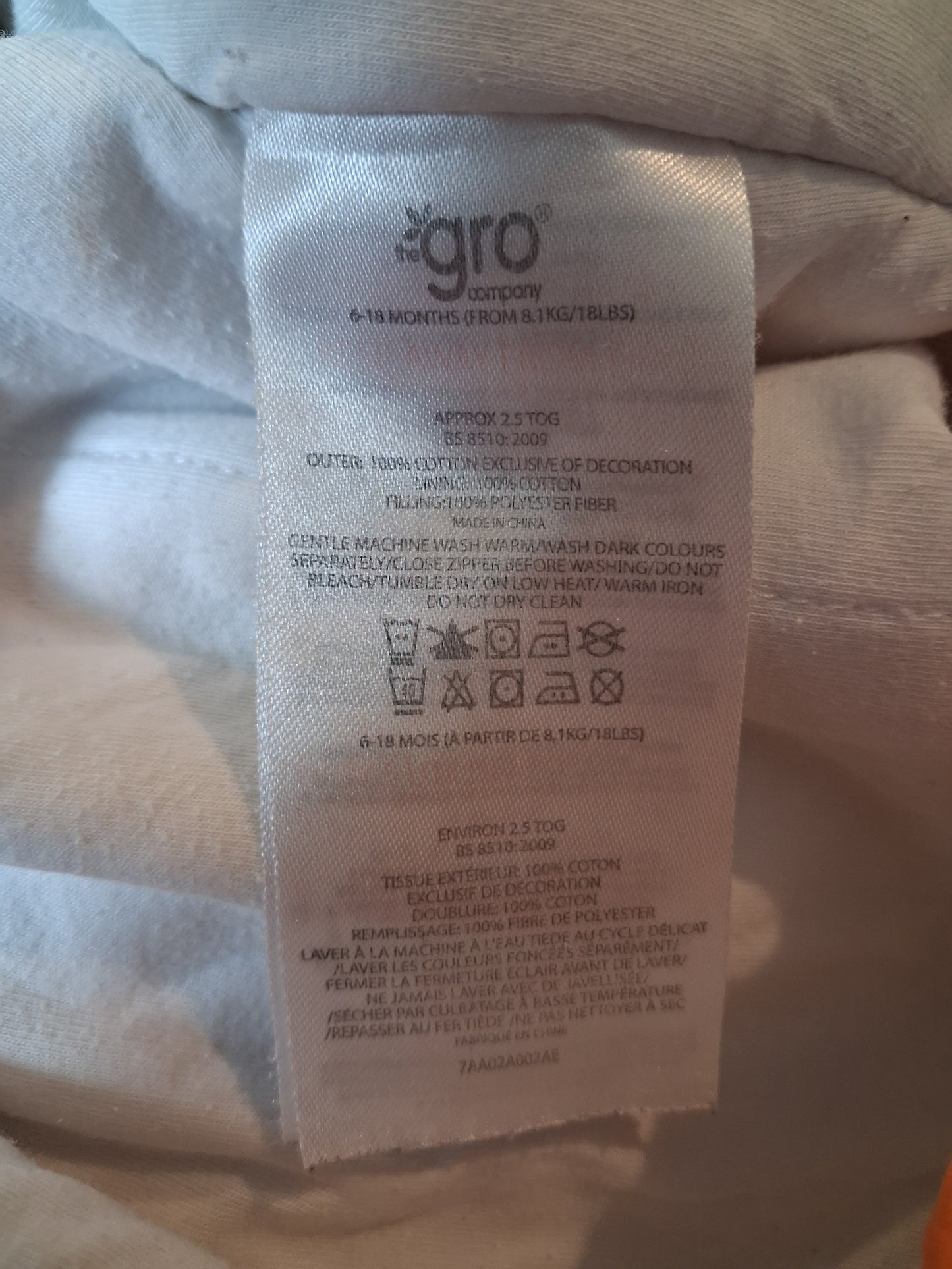 Animals 2.5 Tog Grobag - Unisex 6-18 months - The Gro Company