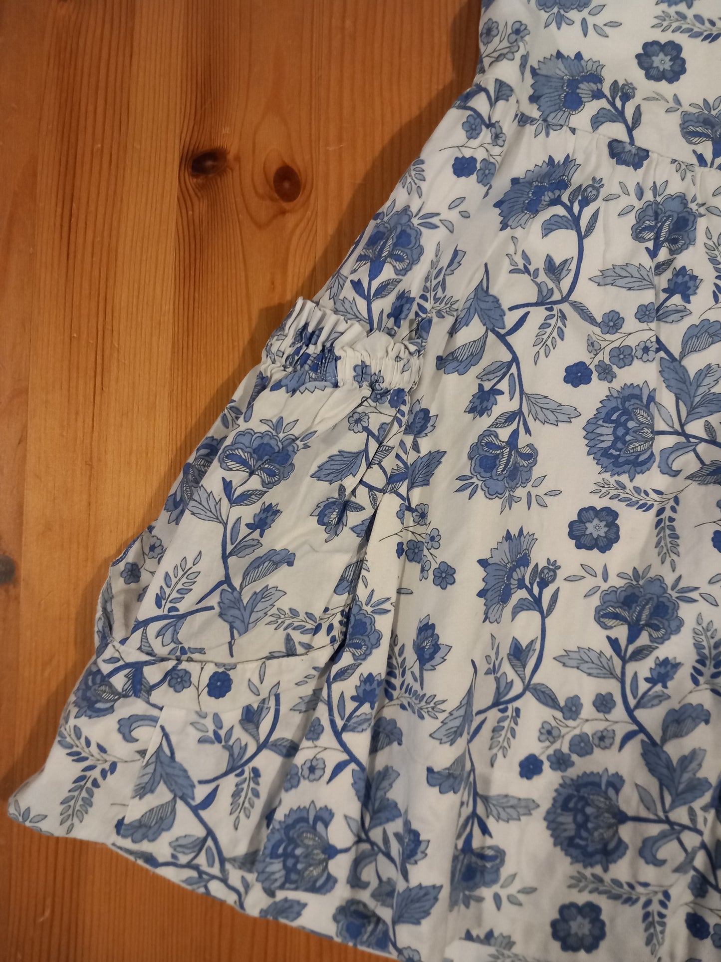 Blue Patterned Lined Skirt With Adjustable Waistband - Girls 5-6 years - George