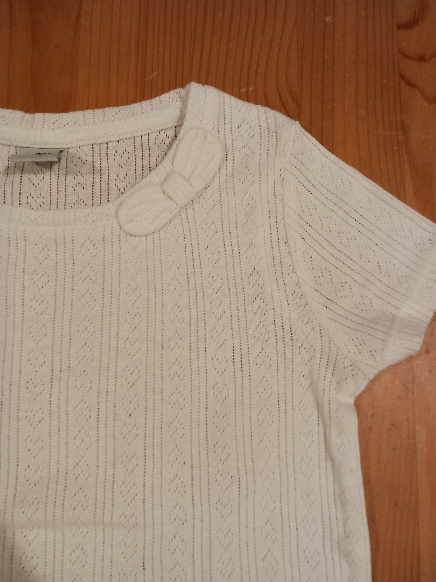 White Patterned Bow T-Shirt - Girls 4-5 years - TU