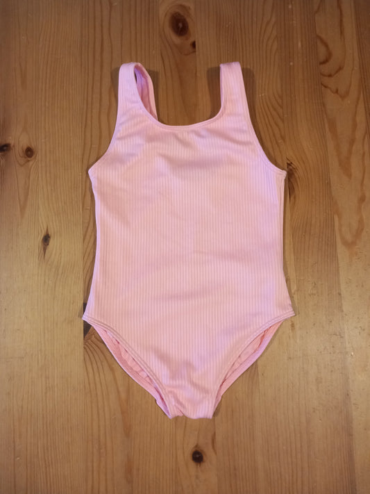Pink Ribbed Swimming Costume - Girls 5-6 years - F&F