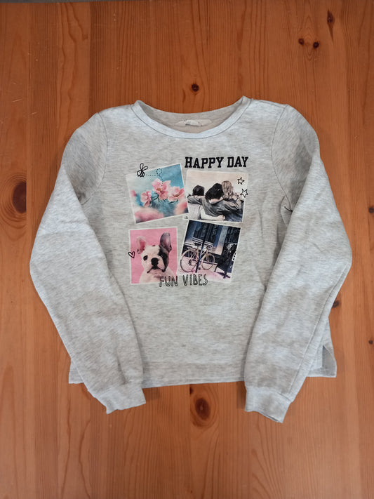 Grey Pictures Sweatshirt - Girls 10-12 years - H&M
