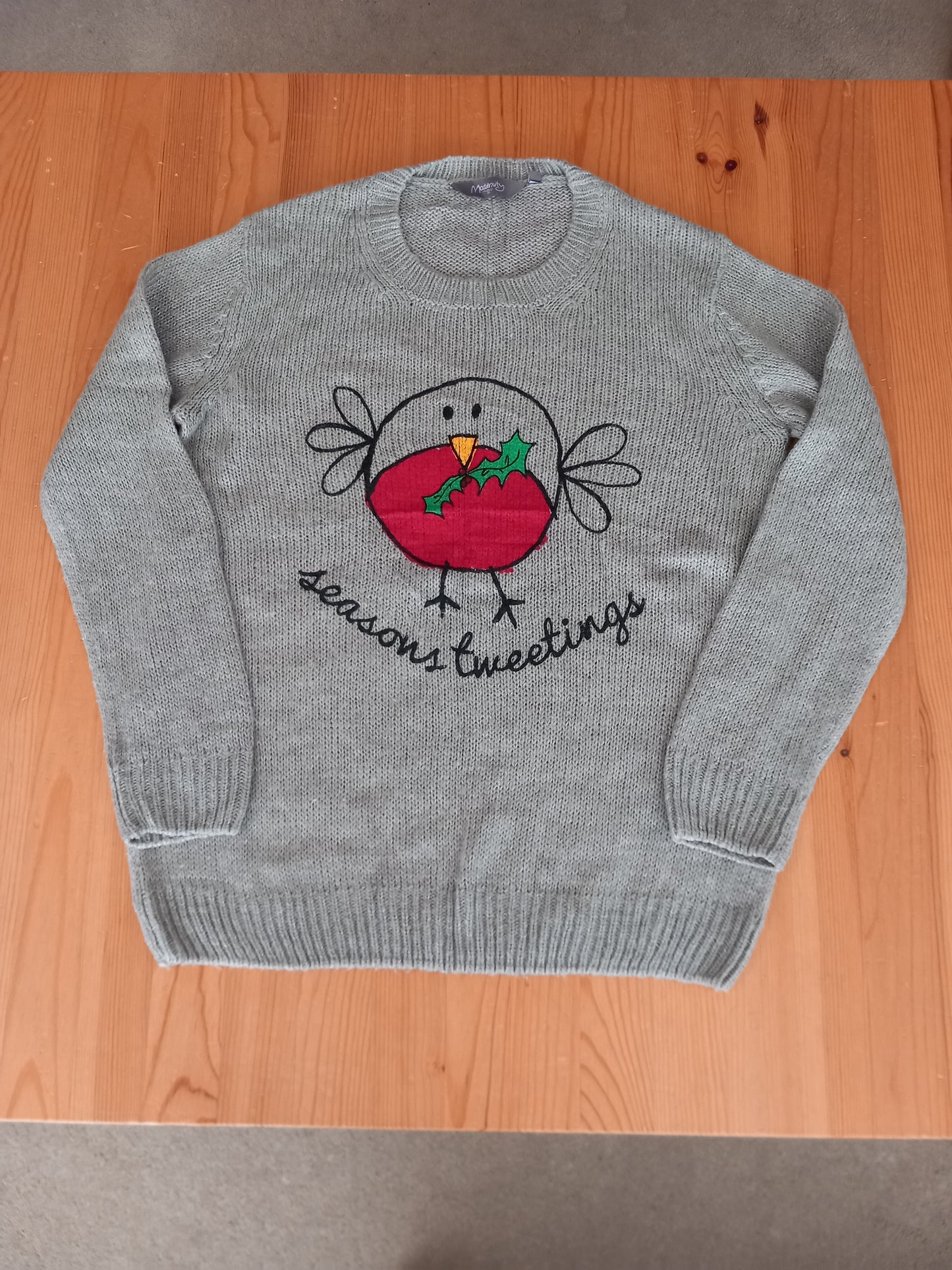 Robin Maternity Christmas Jumper - Ladies Size 14 - New Look Maternity