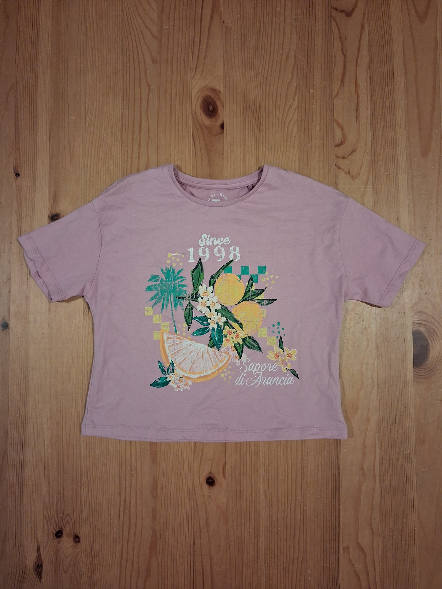 Shorter Length Oversized Fruits Short Sleeve Top - Girls 7 years - TU