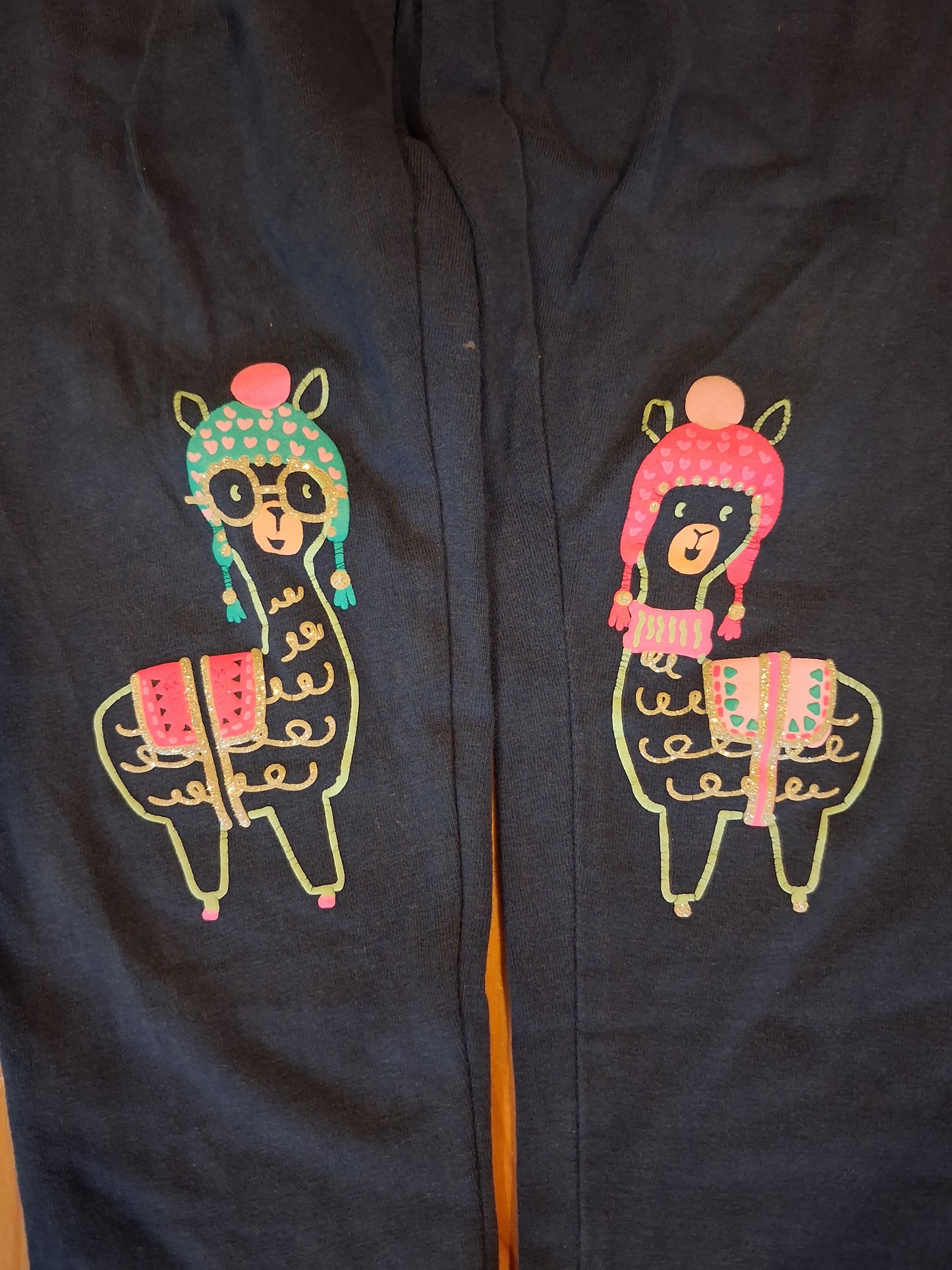 Navy Llamas Leggings - Girls 5-6 years - M&S