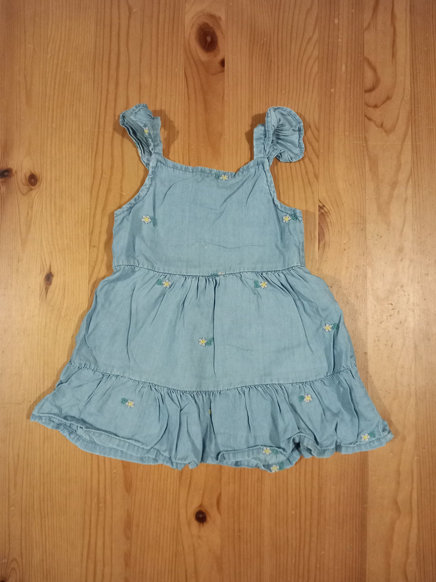 Floral Denim Look Dress - Girls 9-12 months - Primark