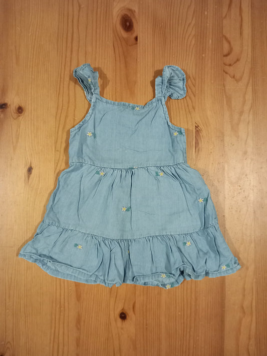 Floral Denim Look Dress - Girls 9-12 months - Primark