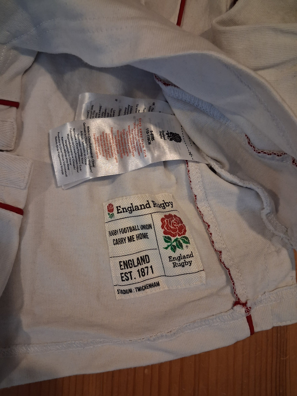 England Rugby Shirt - Boys 5-6 years - England Rugby