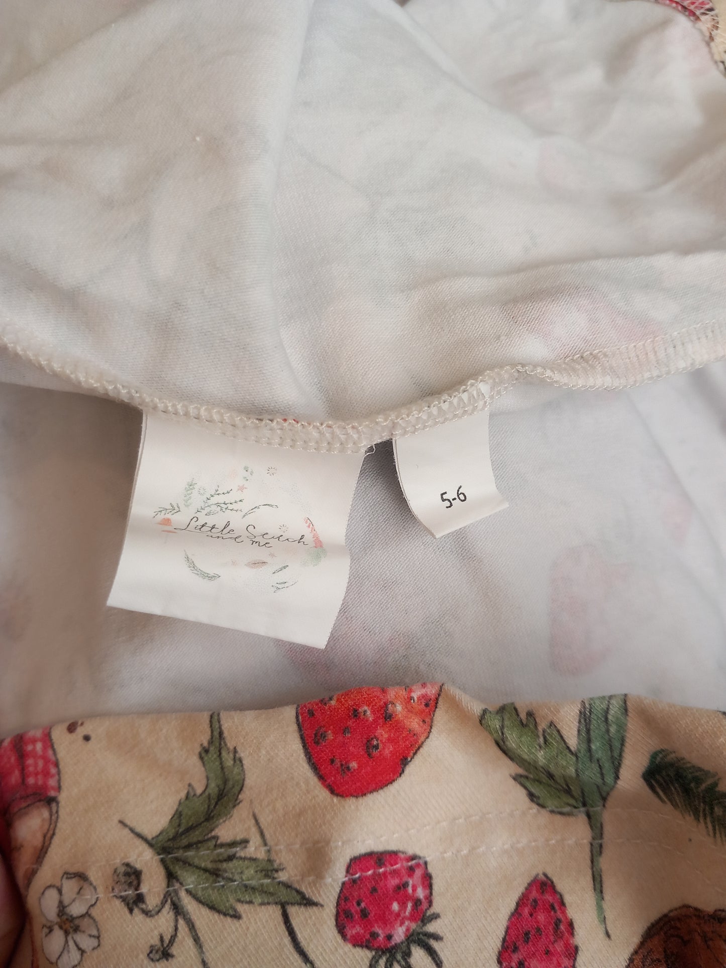 Handmade Strawberries Dress - Girls 5-6 years - Little Stitch & Me