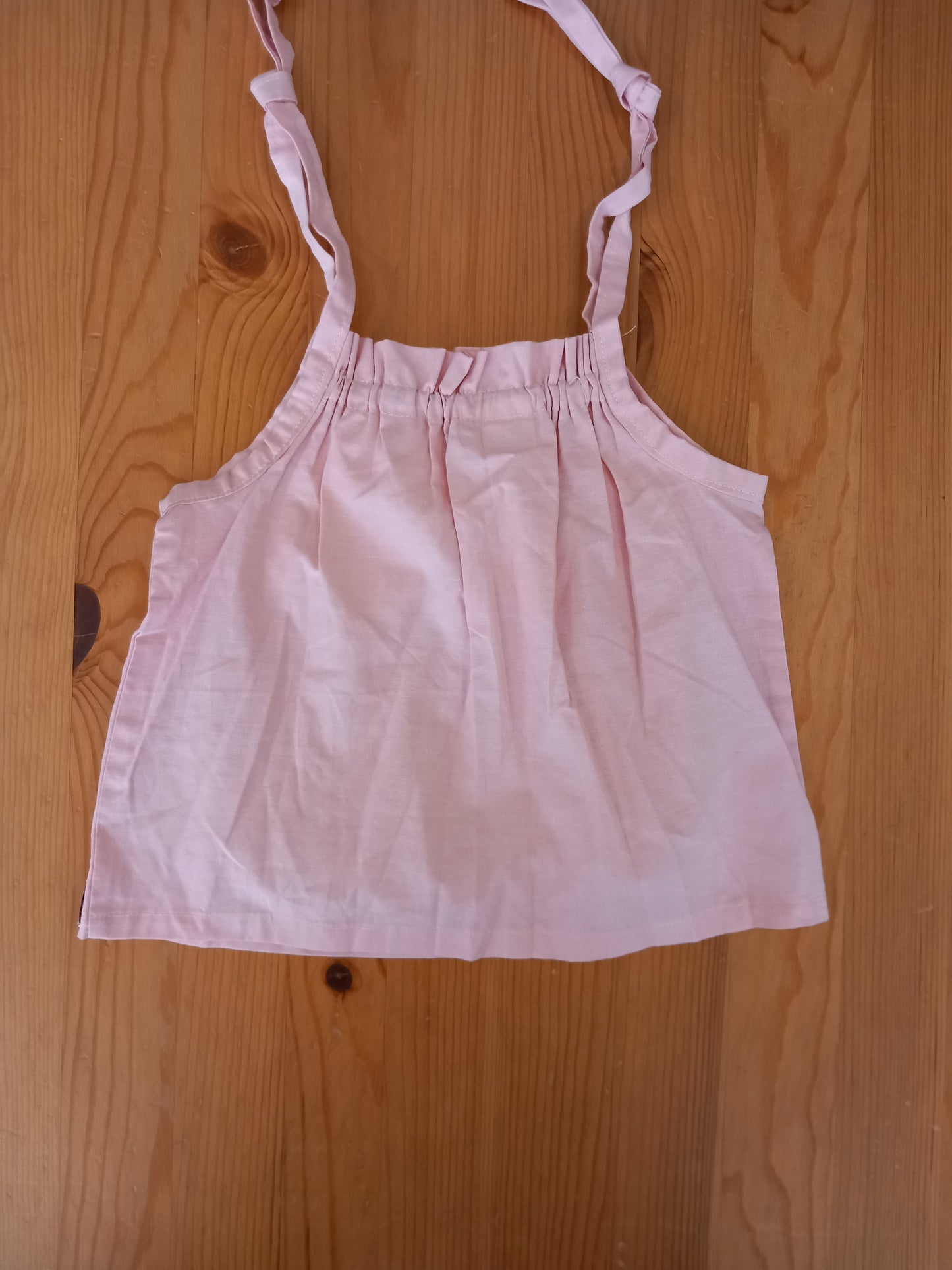 Handmade Light Pink Sleeveless Top With Lace Detail - Girls 4-5 years - My Little Cotton Co.