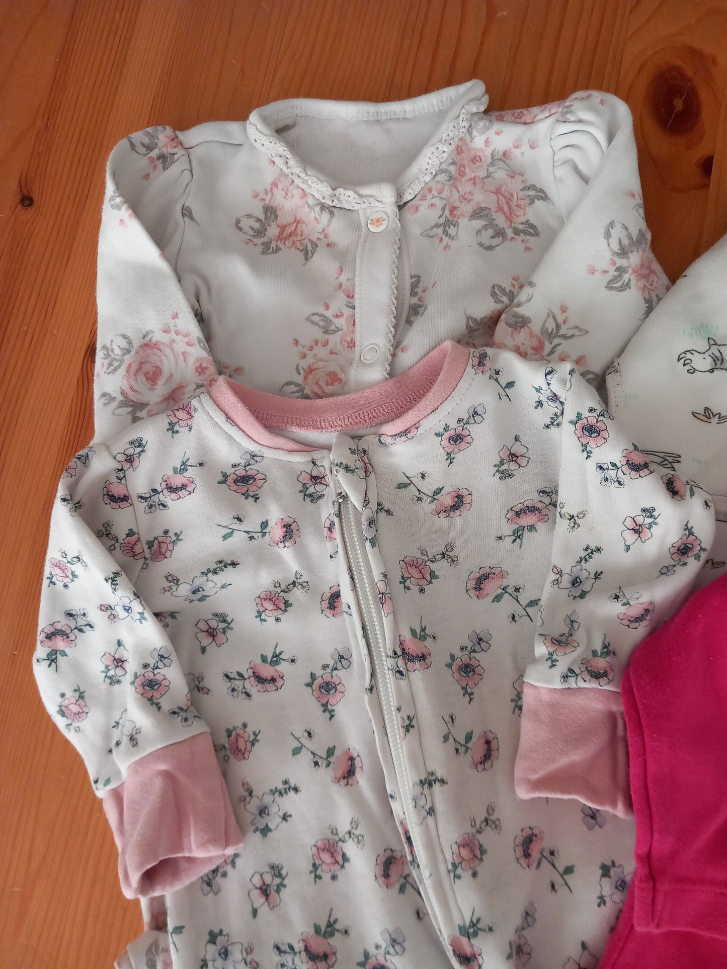 4 x Sleepsuits - Girls mixed sizes - Mixed Brands