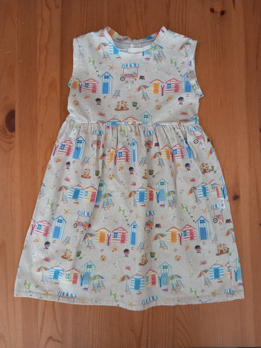 Handmade Seaside/Beach Print Dress - Girls 6-7 years - Minky & Max