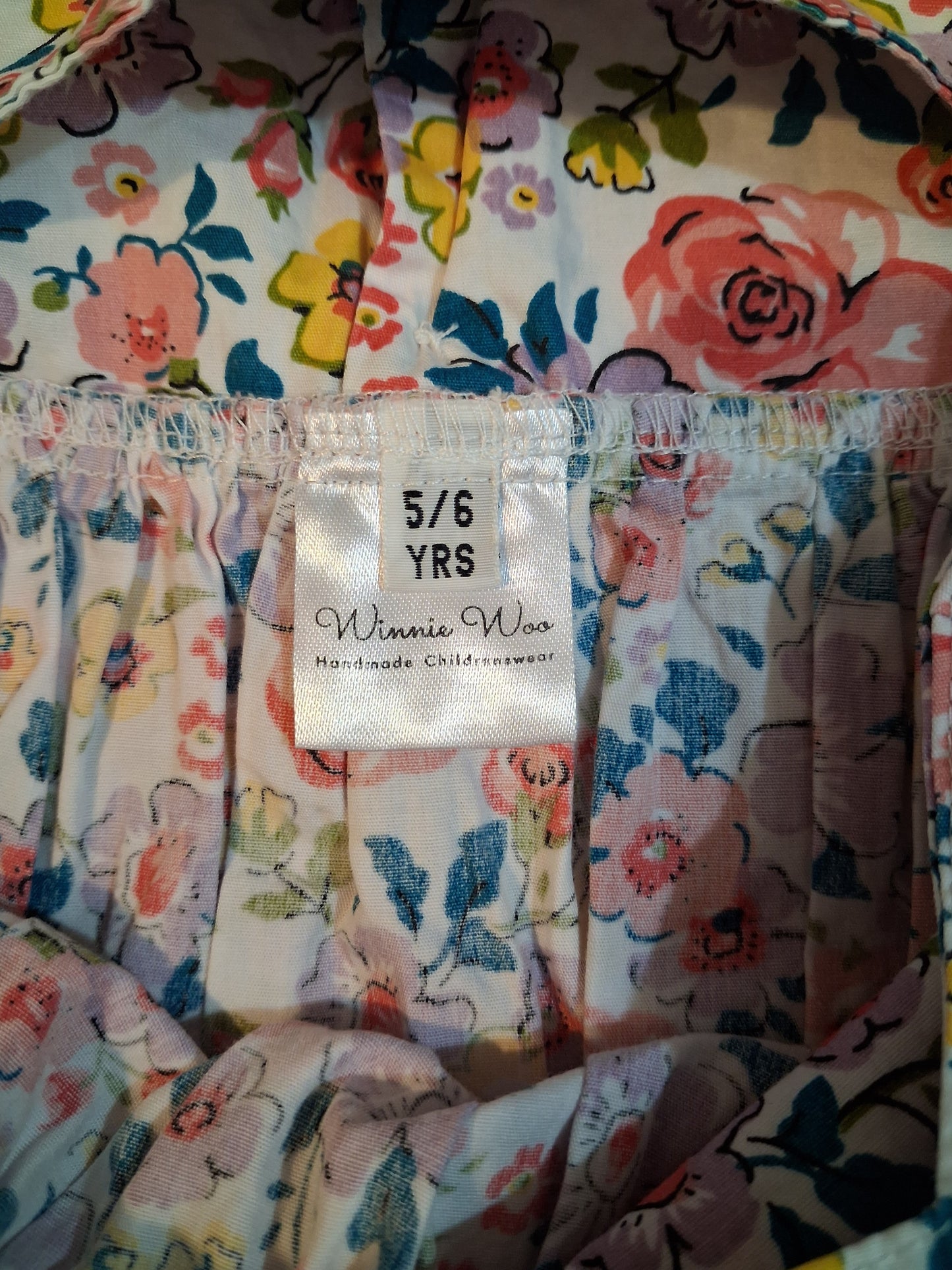 Handmade Floral Dress - Girls 5-6 years - Winnie Woo Handmade Childrenswear