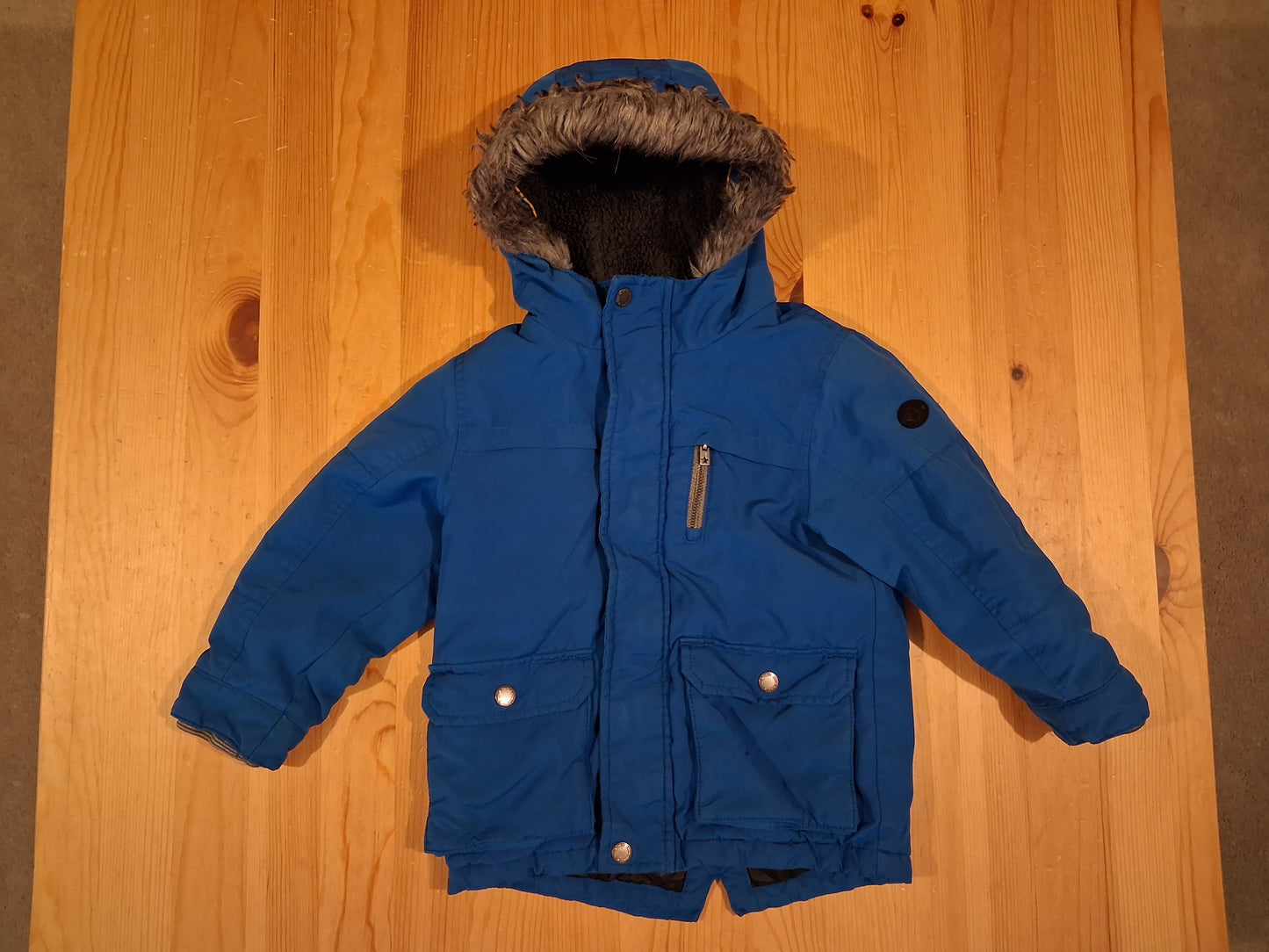 Blue Coat With Furry Hood - Boys 3-4 years - Next