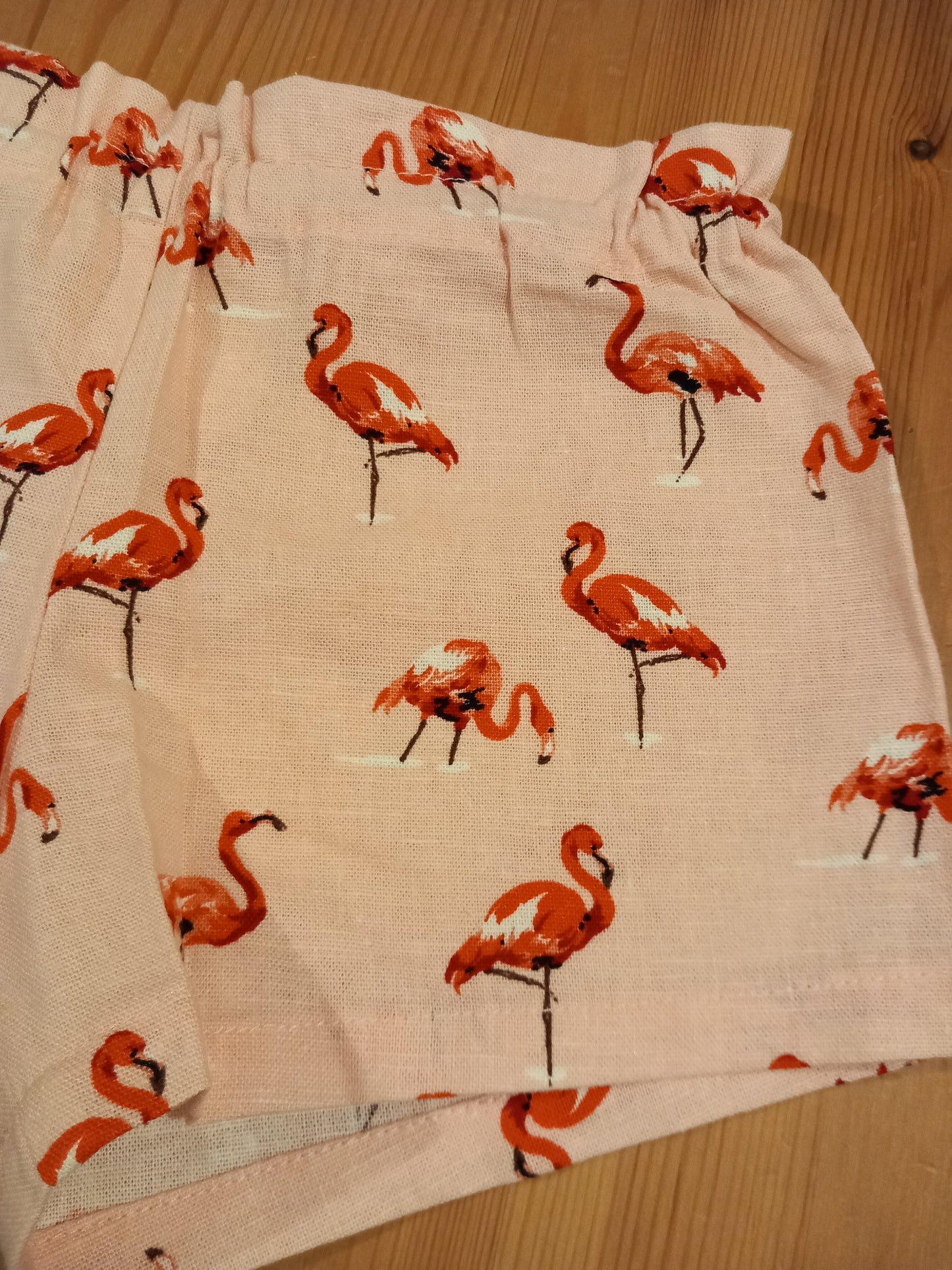 Handmade Flamingo Shorts - Girls 4-5 years - My Little Cotton Co.