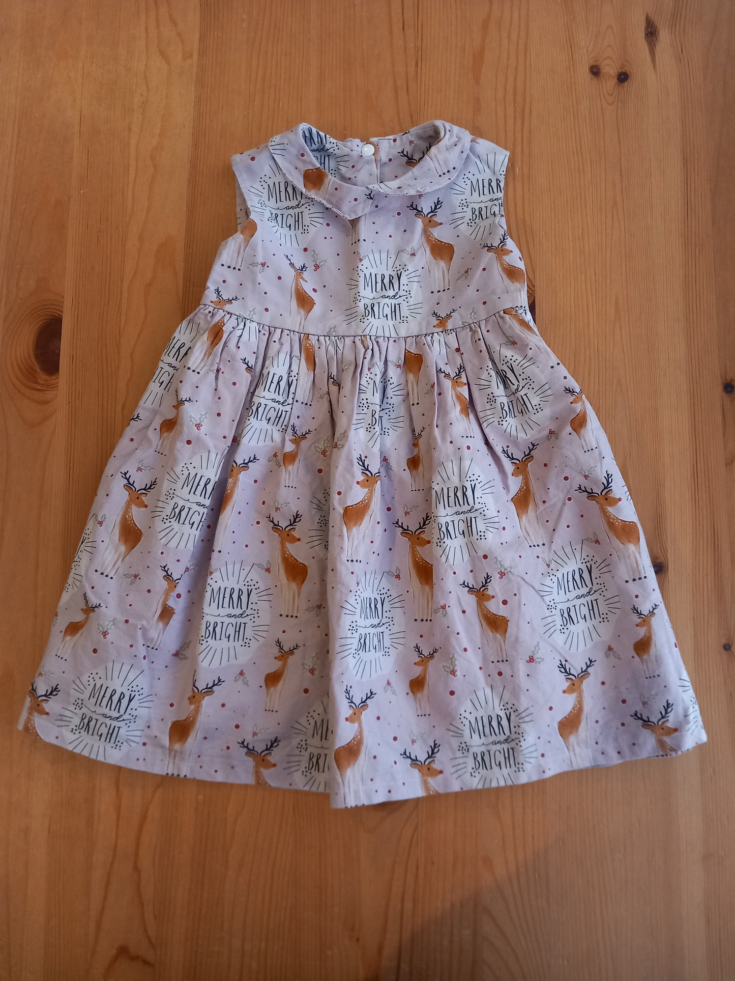 Handmade Lined Christmas Dress - Girls 3-4 years - Popsy & Mama