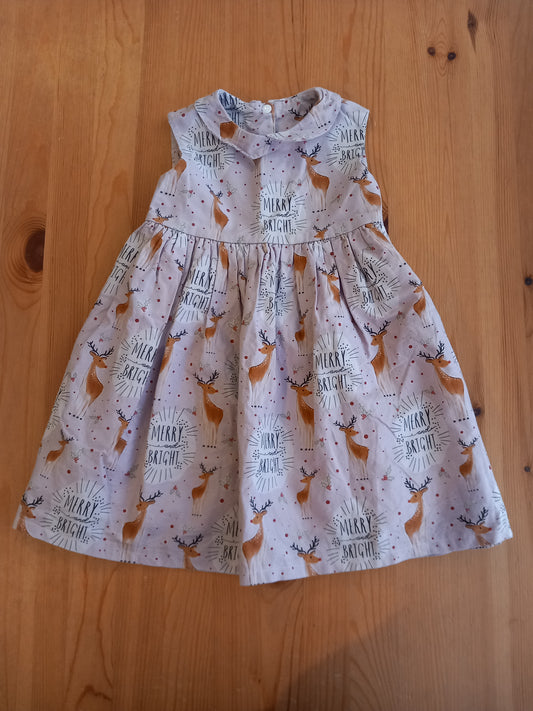 Handmade Lined Christmas Dress - Girls 3-4 years - Popsy & Mama