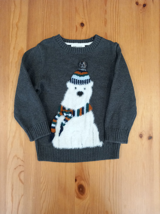 Grey Polar Bear Jumper - Boys 2-4 years - H&M
