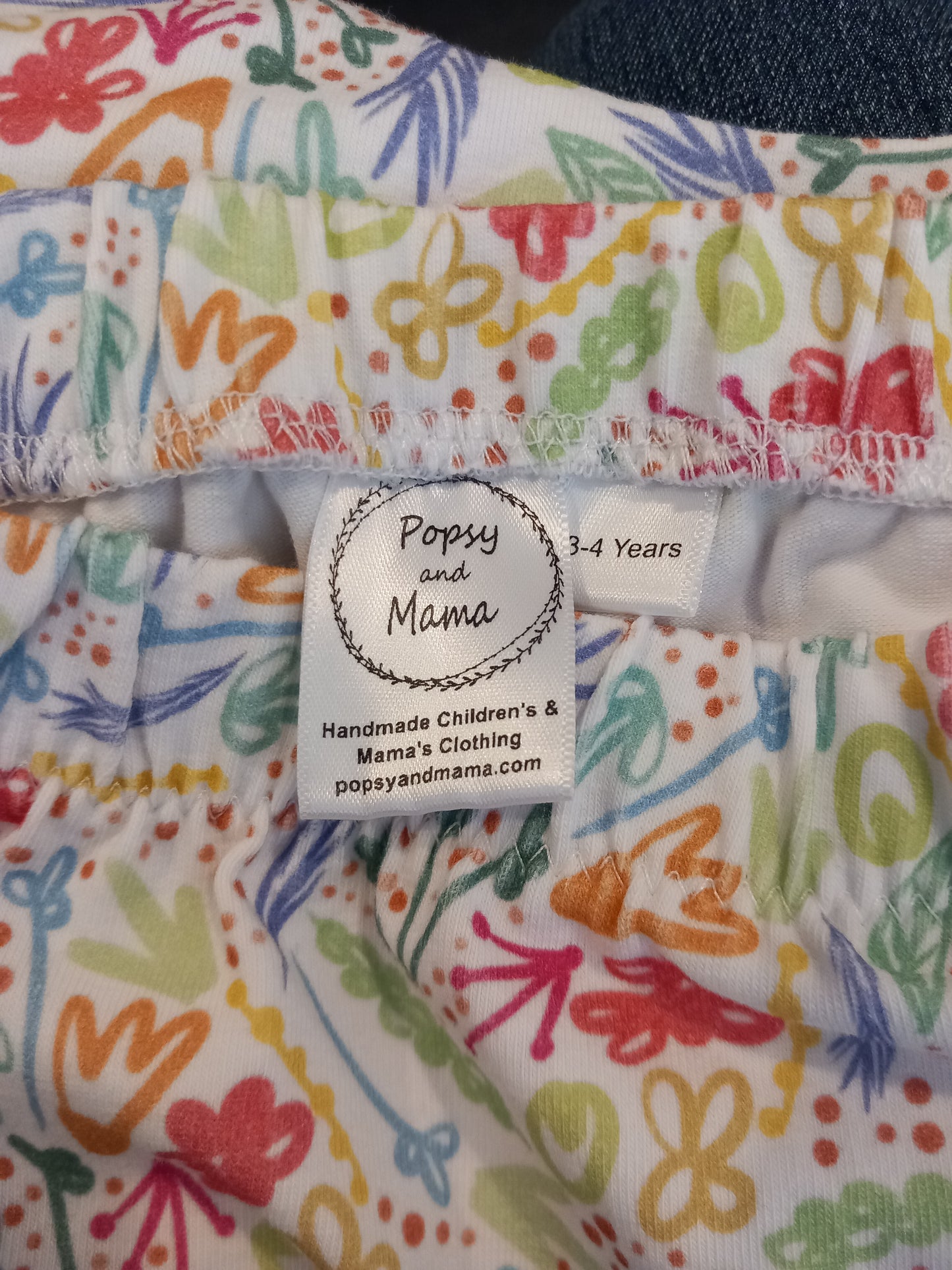 Handmade Flowers Shorts - Girls 3-4 years - Popsy & Mama